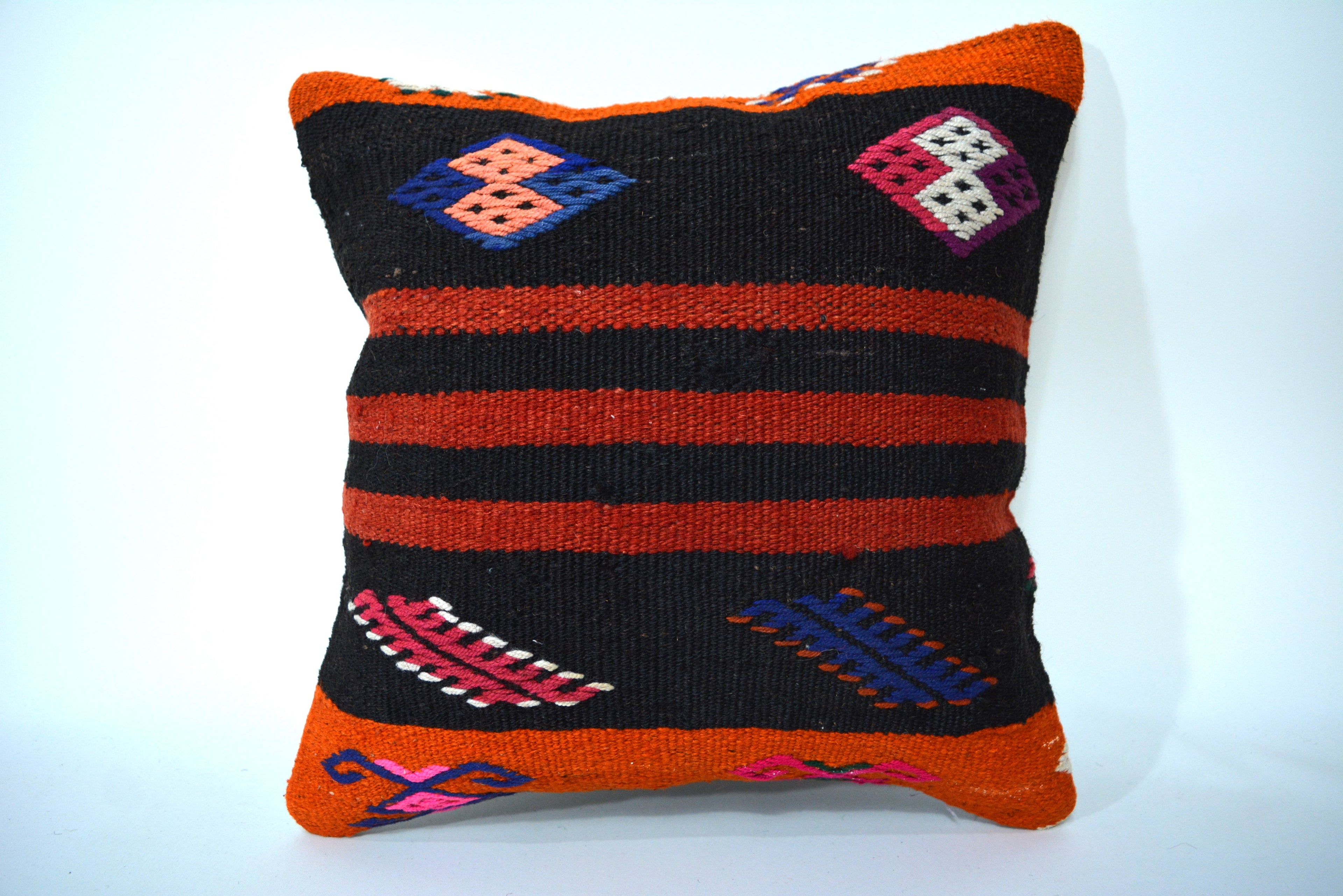 Decoratief Kussen van Hergebruikte Kelim 40x40cm. // 16x16in.