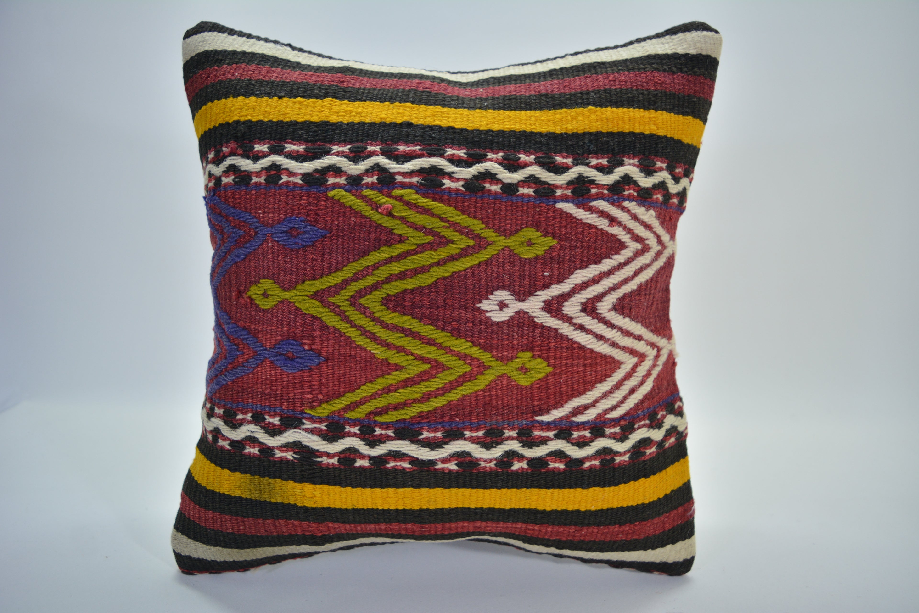 Decoratief Kussen van Hergebruikte Kelim 40x40cm. // 16x16in.