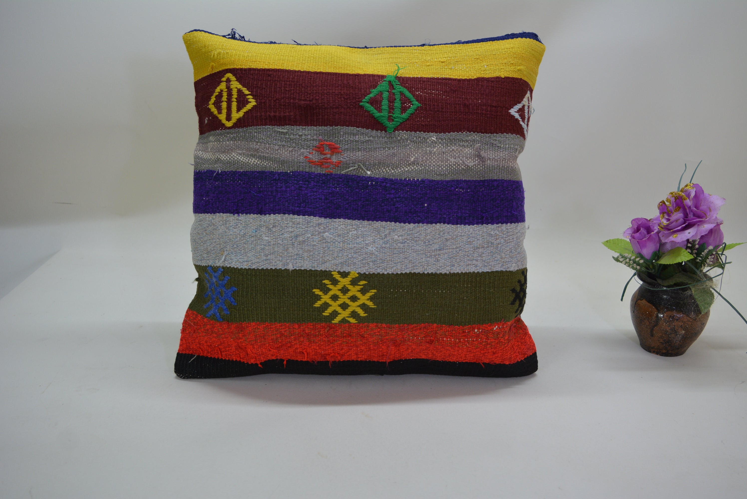 Exclusieve Boho Stijl Kelim Kussenhoes 40x40cm. // 16x16in.