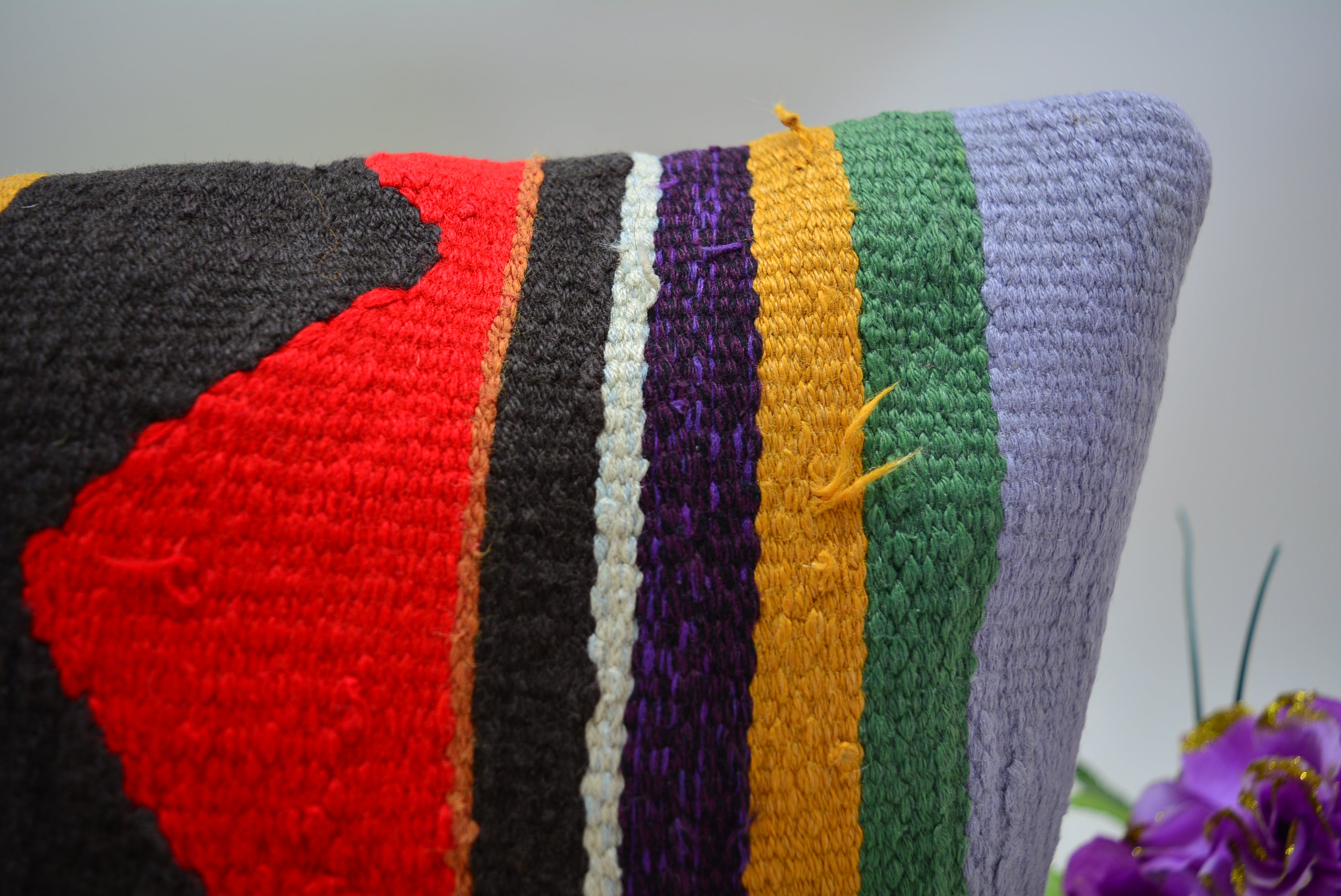 Exclusieve Boho Stijl Kelim Kussenhoes 40x40cm. // 16x16in.