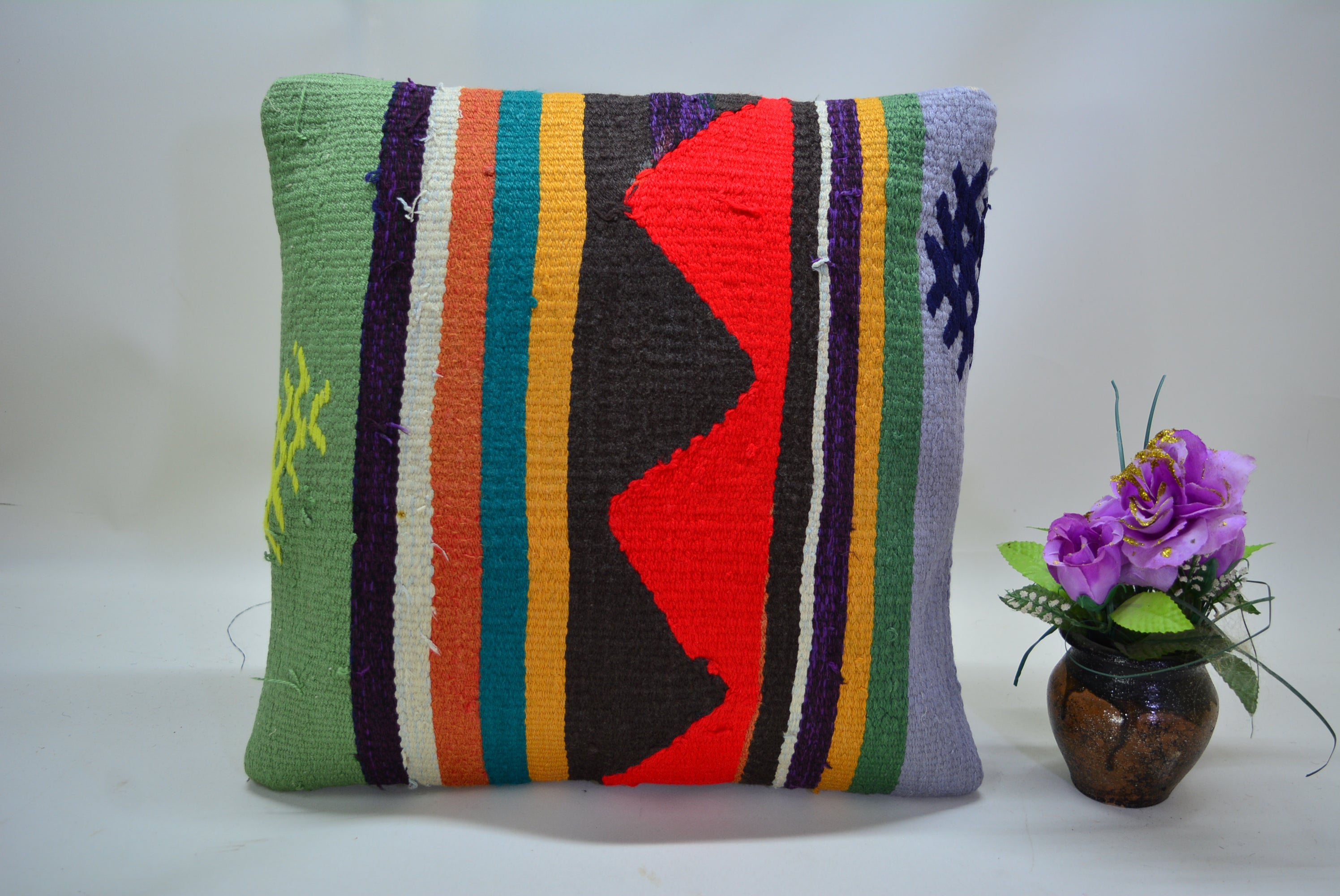Exclusieve Boho Stijl Kelim Kussenhoes 40x40cm. // 16x16in.