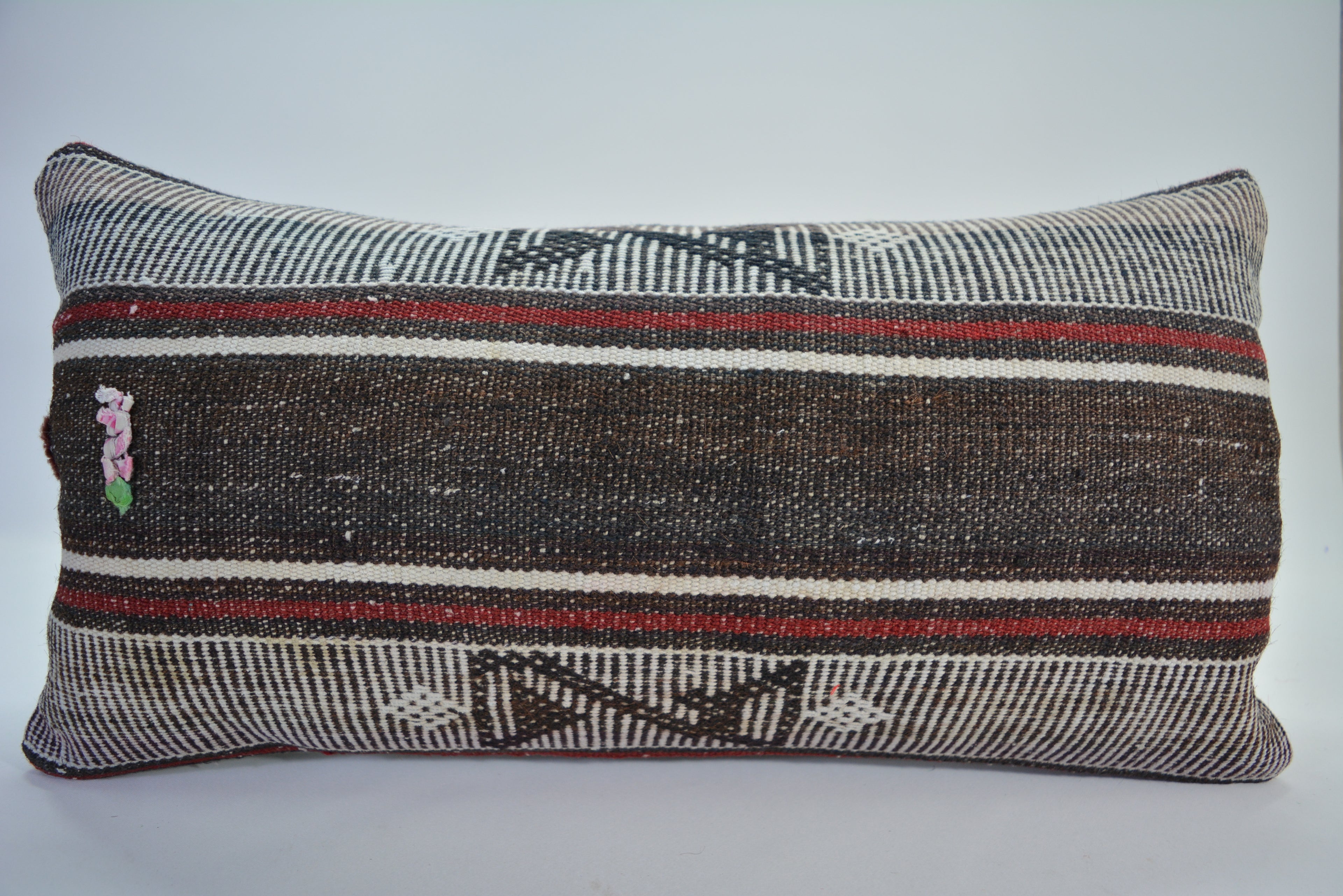 Handgemaakt Kelim Sierkussen van Vintage Tapijt 30x60cm. // 12x24in. Uniek, Authentiek en Duurzaam