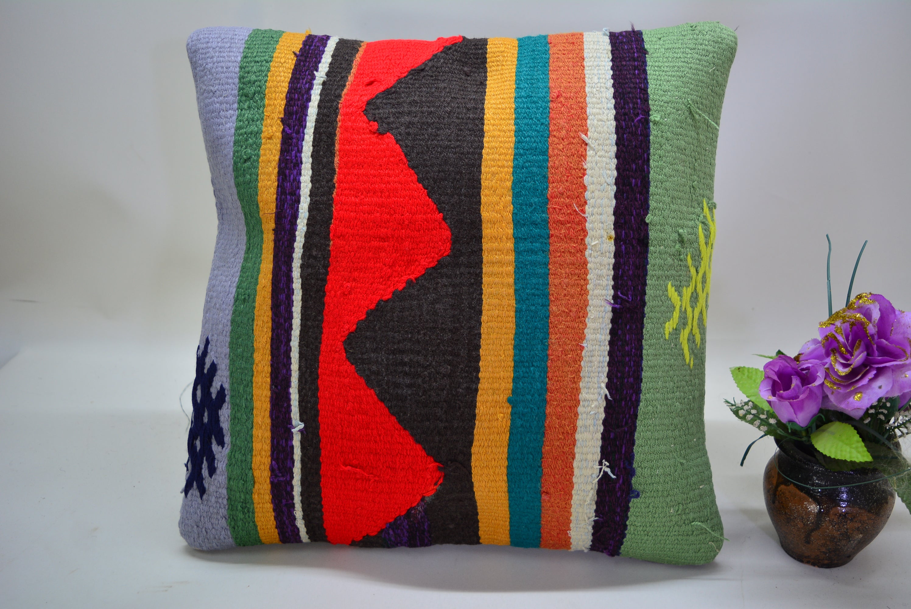 Exclusieve Boho Stijl Kelim Kussenhoes 40x40cm. // 16x16in.