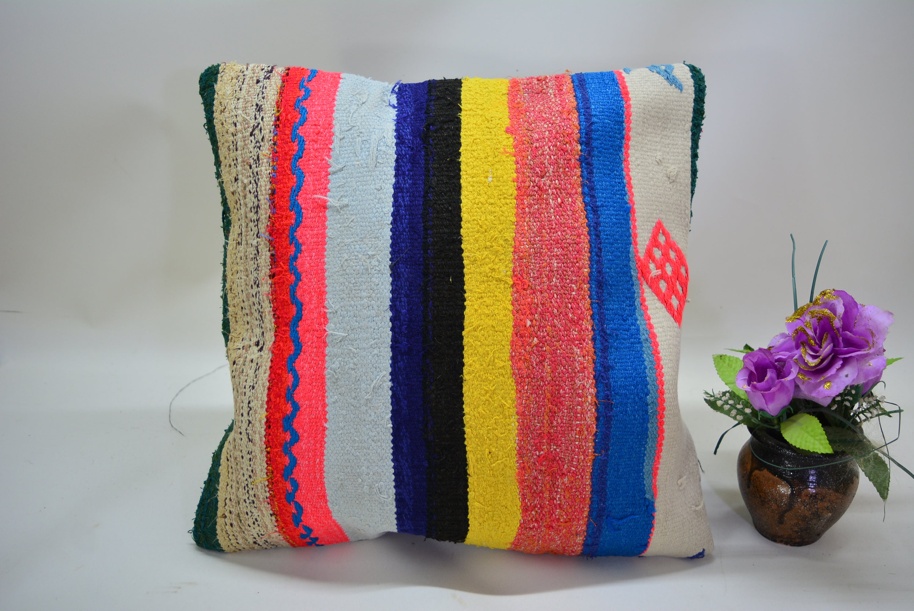 Exclusieve Boho Stijl Kelim Kussenhoes 40x40cm. // 16x16in.