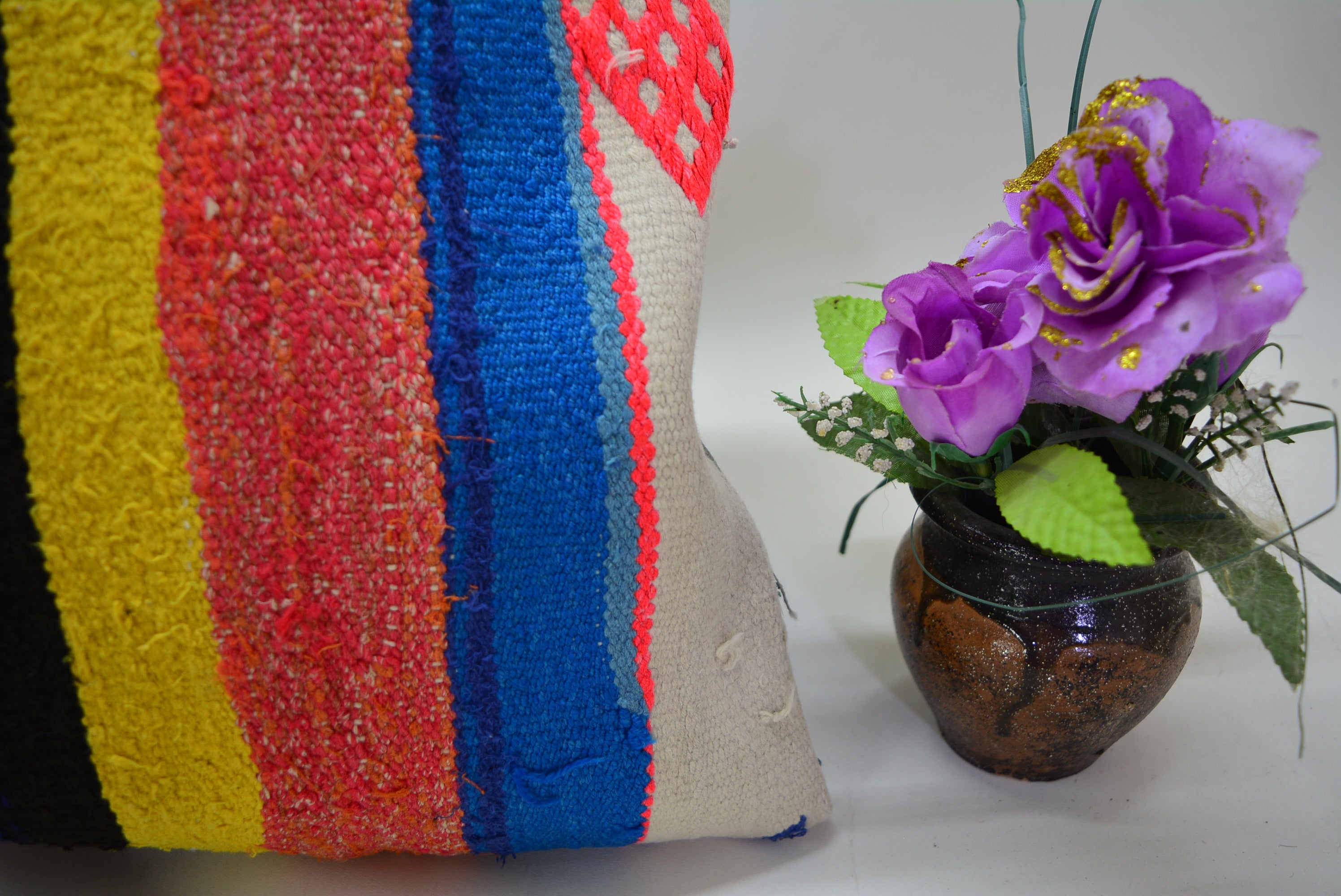 Exclusieve Boho Stijl Kelim Kussenhoes 40x40cm. // 16x16in.