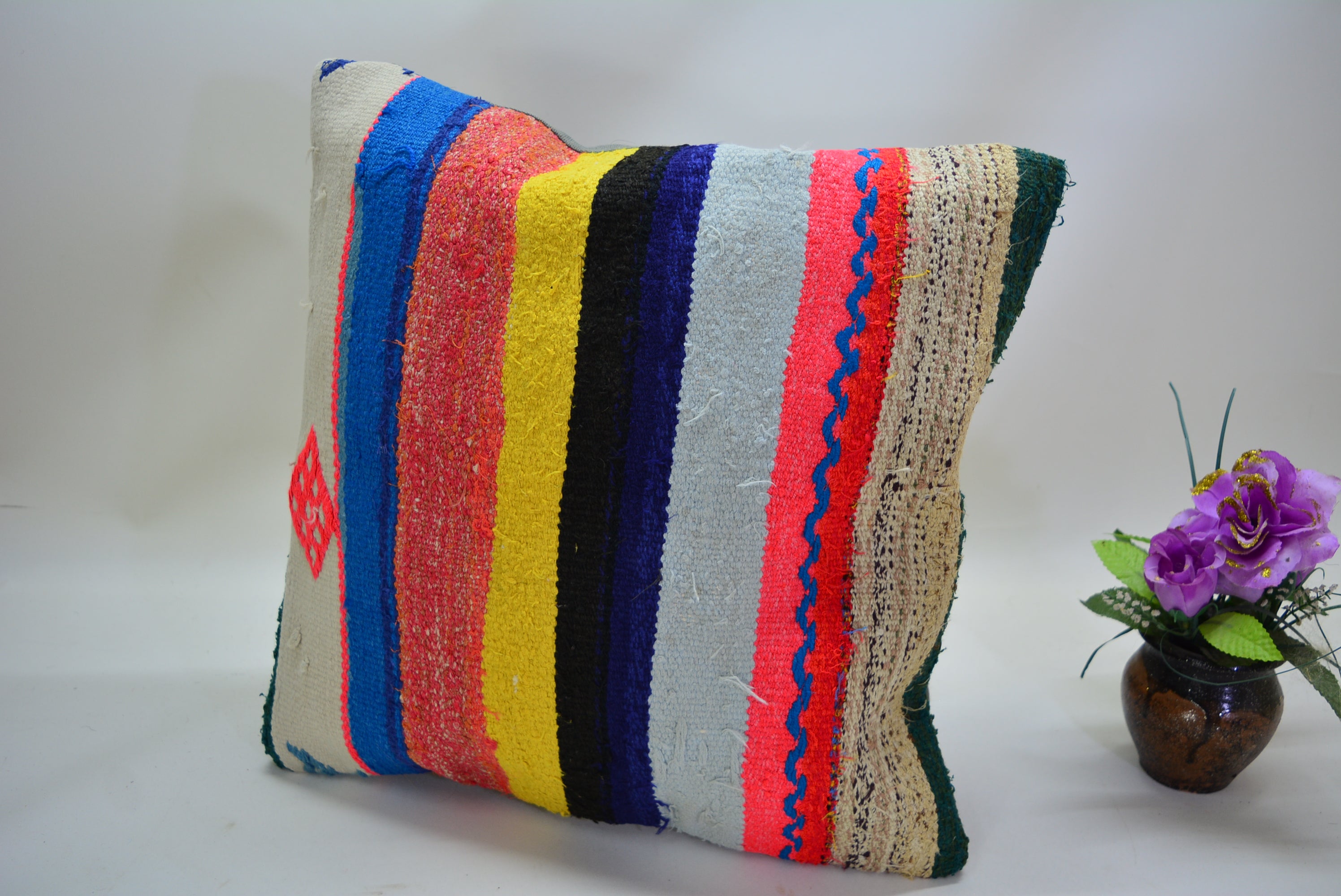 Exclusieve Boho Stijl Kelim Kussenhoes 40x40cm. // 16x16in.