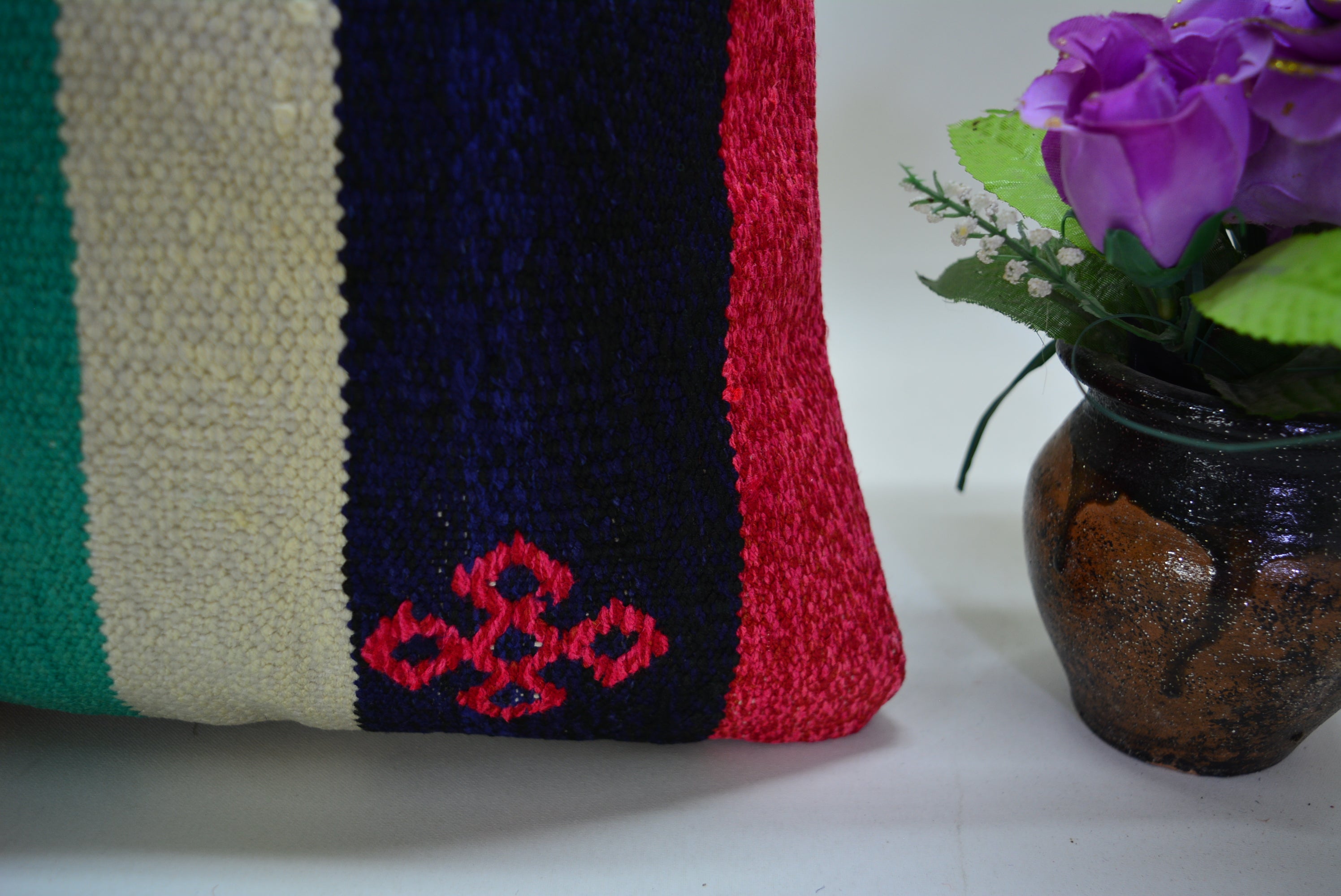 Exclusieve Boho Stijl Kelim Kussenhoes 40x40cm. // 16x16in.