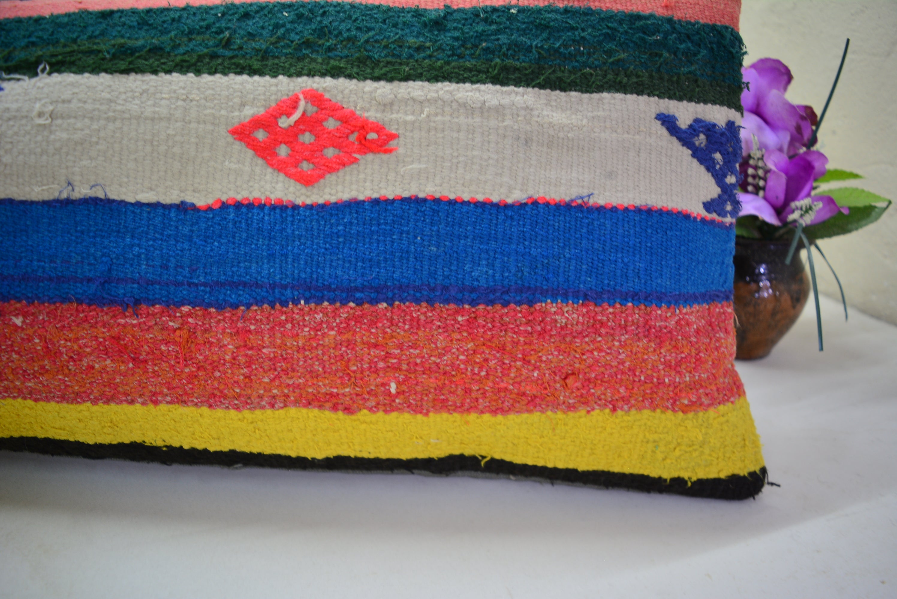 Uniek Handgemaakt Kelim Kussen 30x90cm. // 12x35in