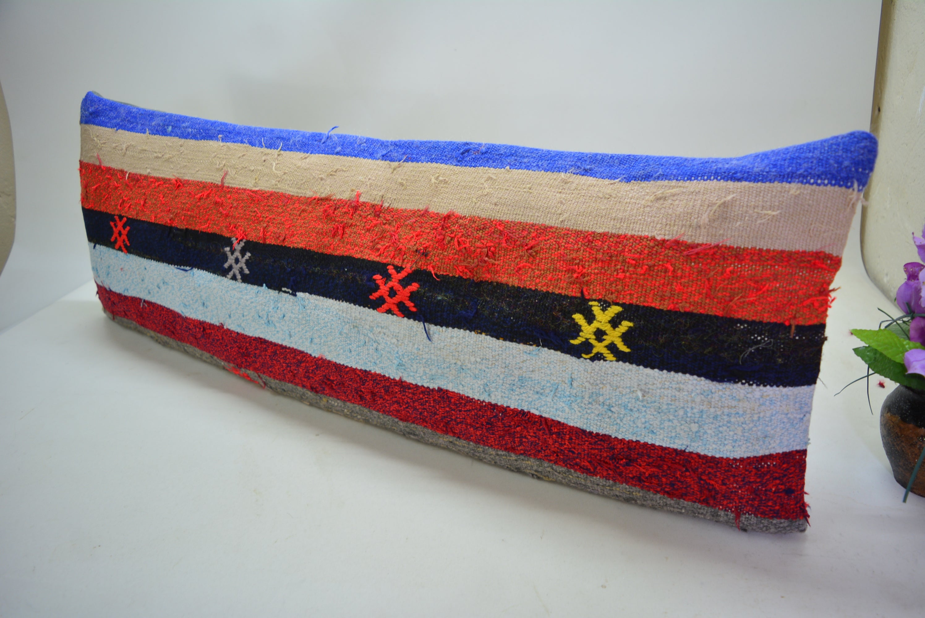 Uniek Handgemaakt Kelim Kussen 30x90cm. // 12x35in