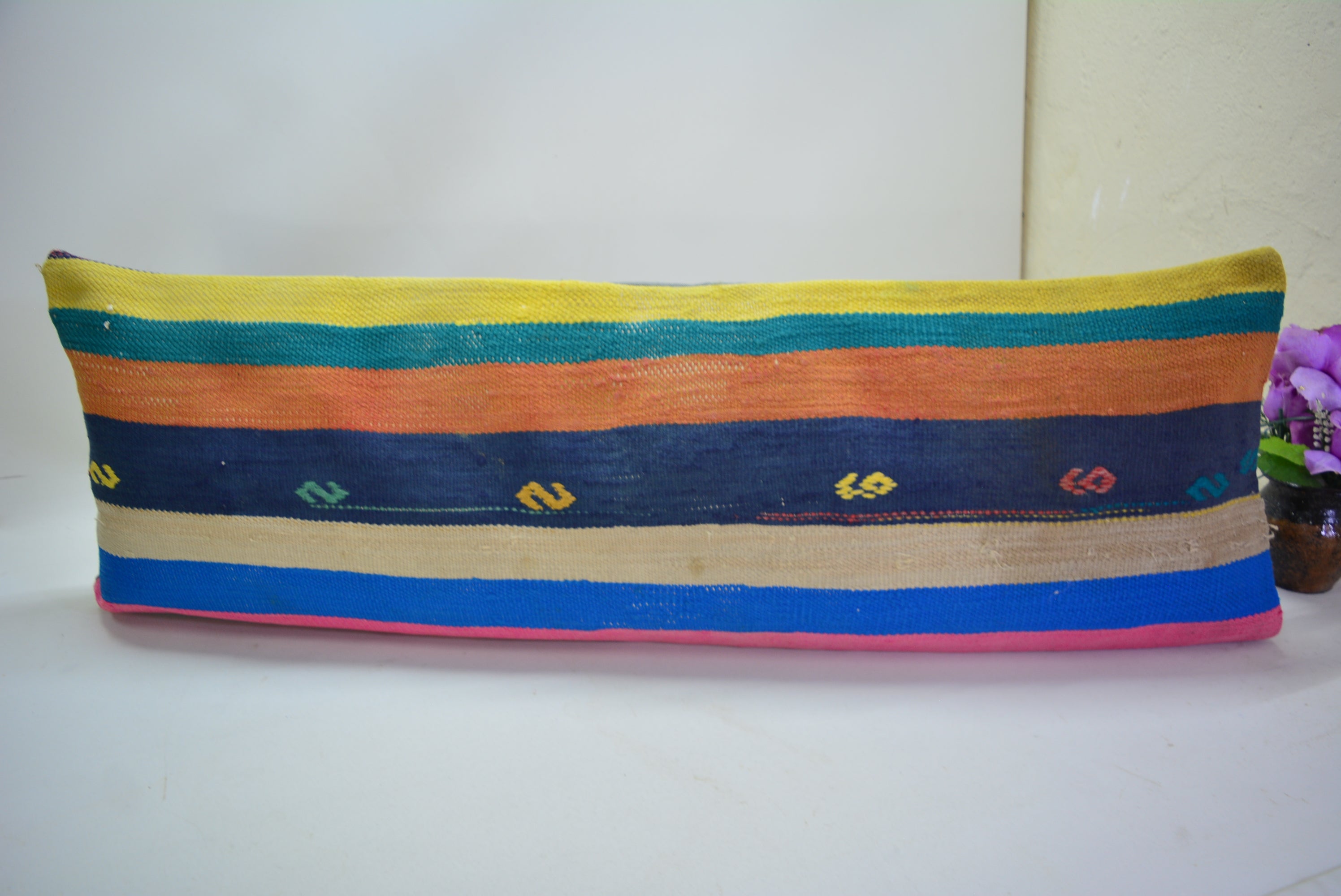 Exclusief Bohemian Stijl Kussen van Oorspronkelijk Handgeweven Kelim 30x90cm. // 12x35in.