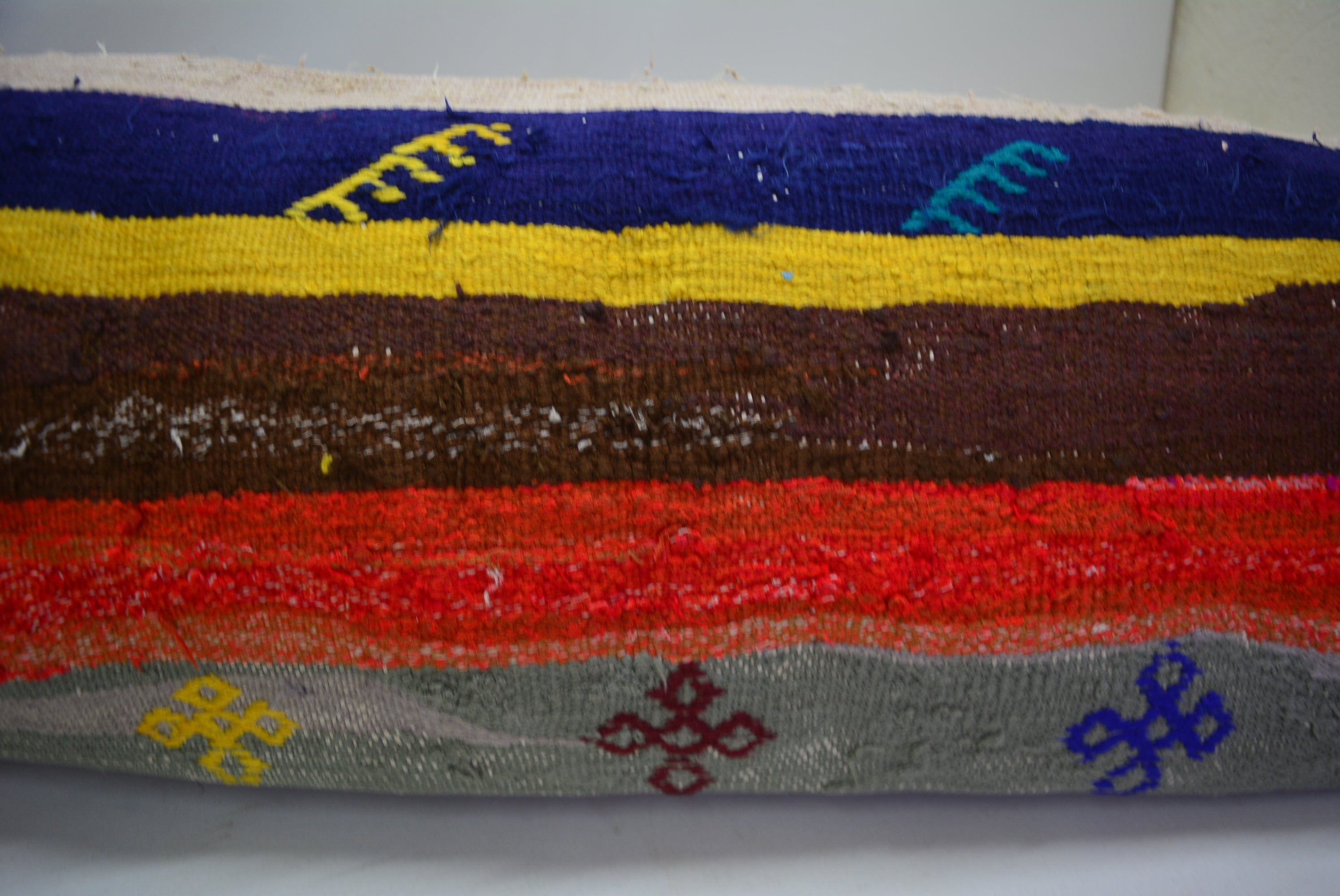 Exclusief Bohemian Stijl Kussen van Oorspronkelijk Handgeweven Kelim 30x90cm. // 12x35in.