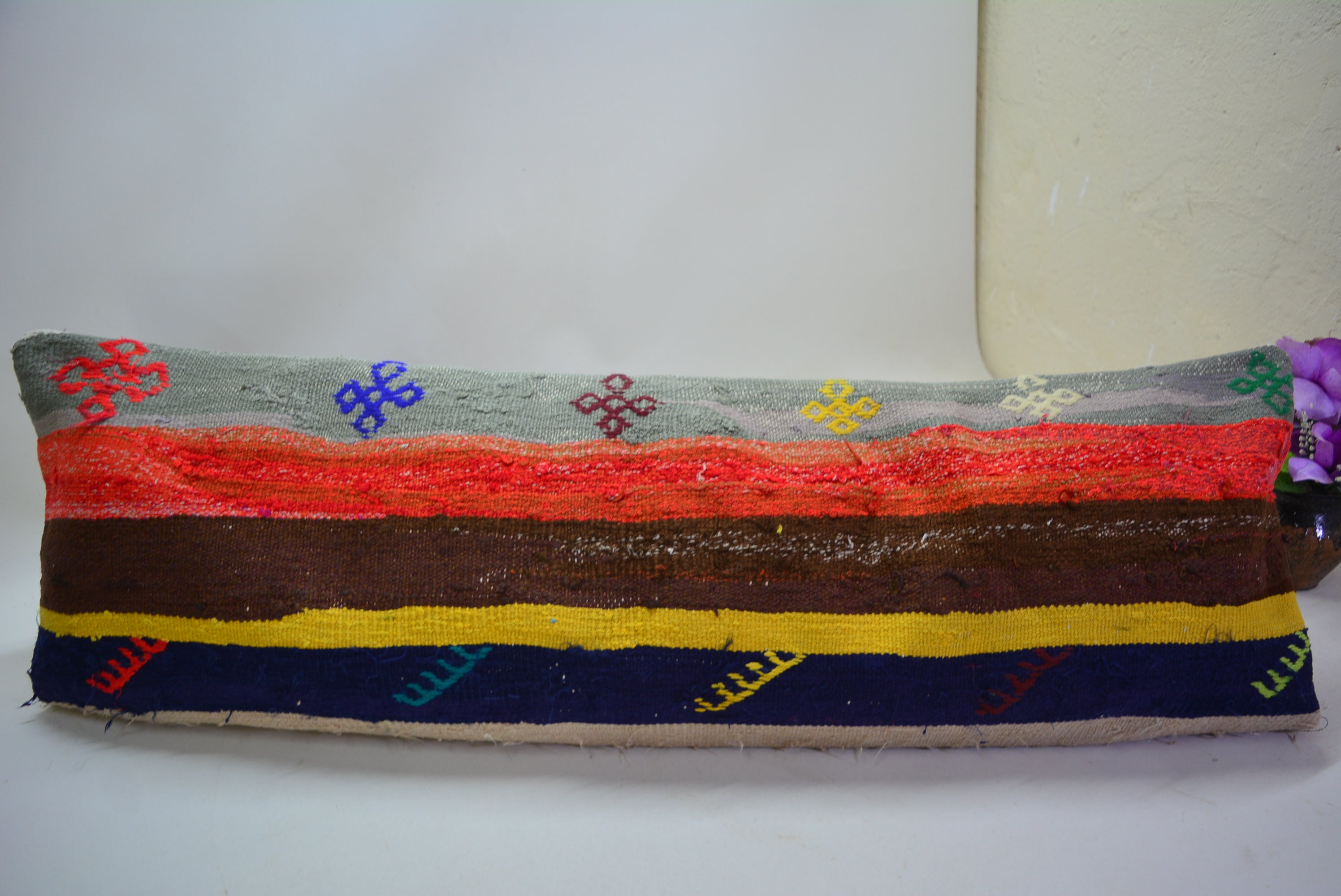 Exclusief Bohemian Stijl Kussen van Oorspronkelijk Handgeweven Kelim 30x90cm. // 12x35in.