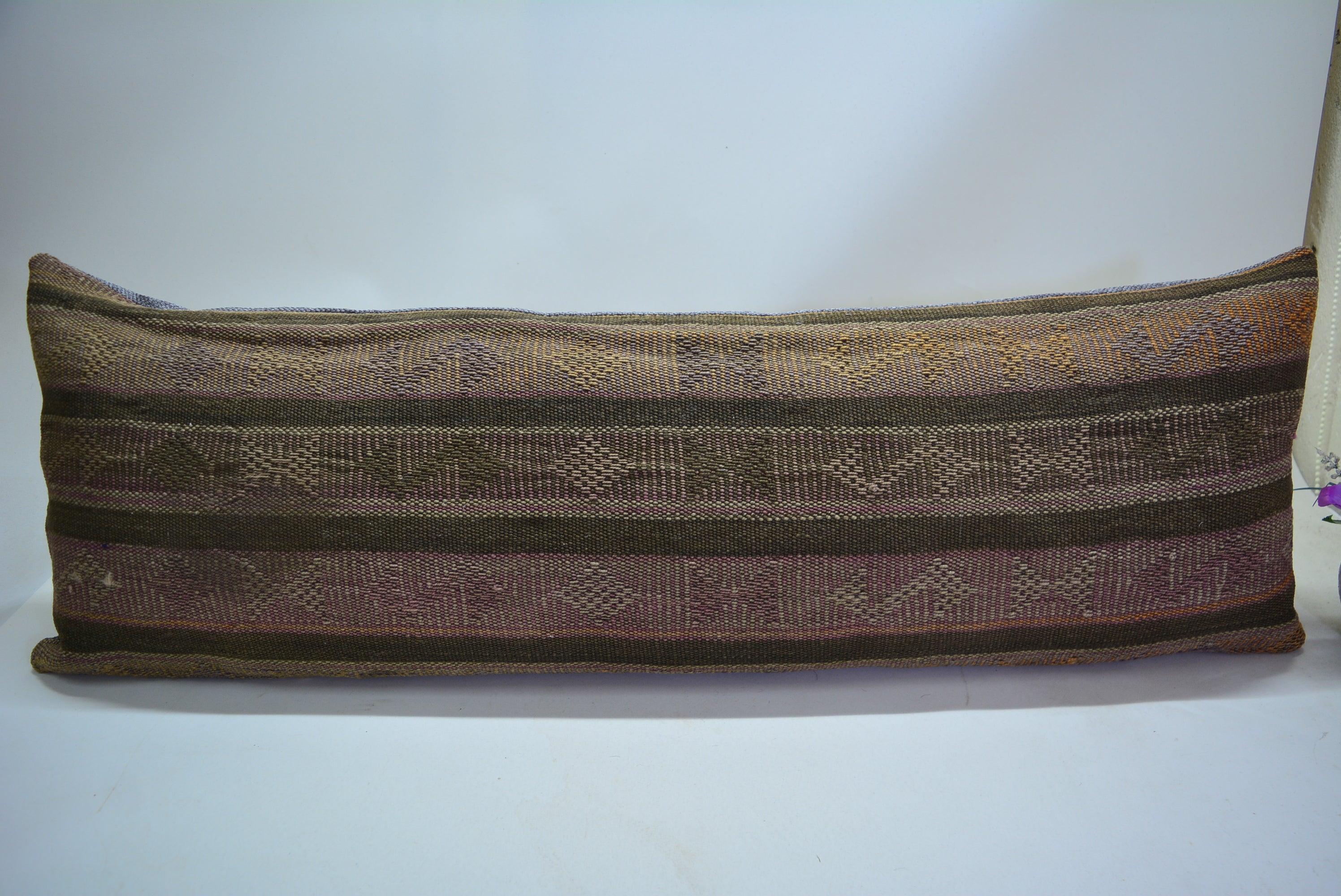 Bohemian Handgeweven Kelim Kussen 30x90cm. // 12x35in. Exclusief