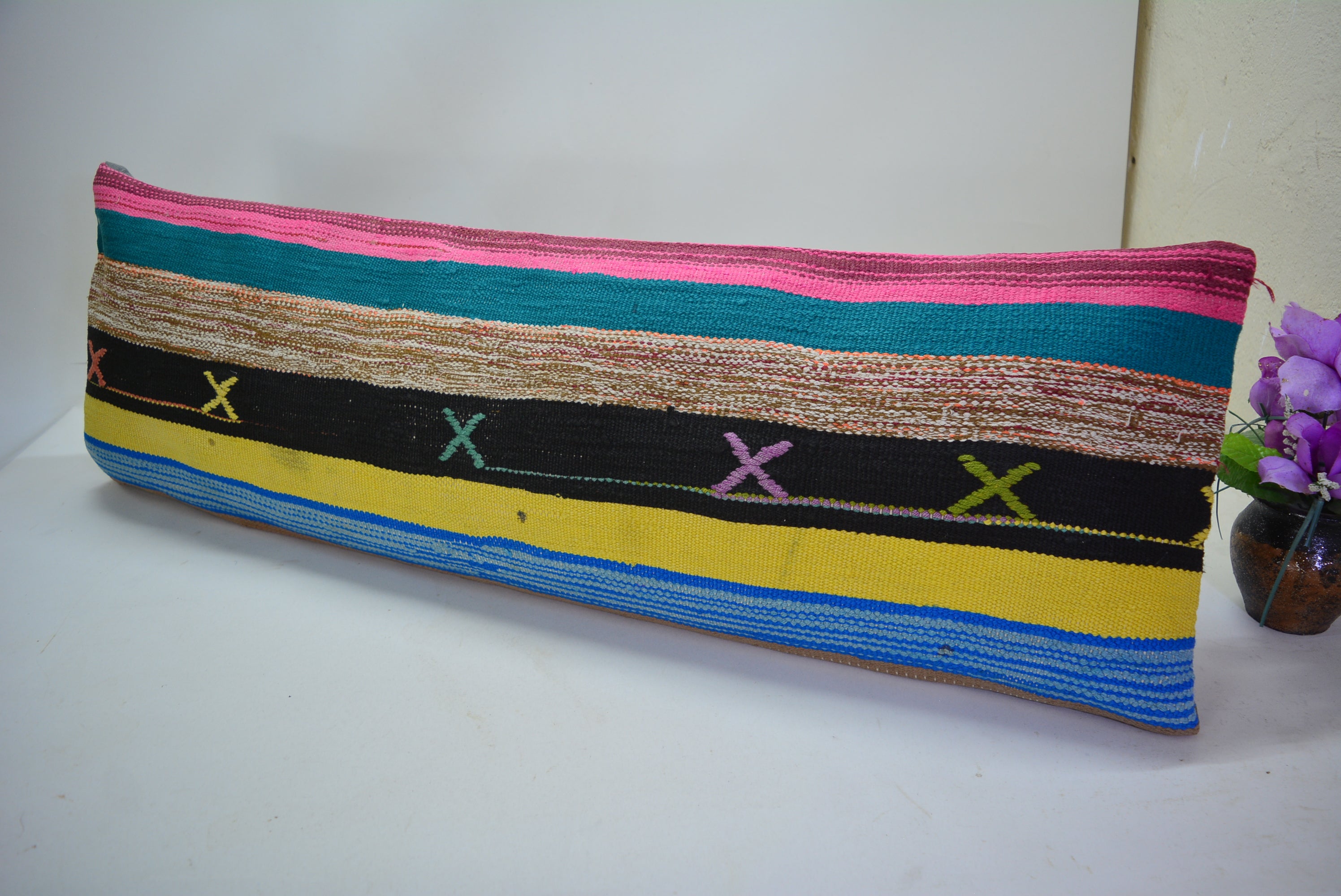 Exclusief Bohemian Stijl Kussen van Oorspronkelijk Handgeweven Kelim 30x90cm. // 12x35in.