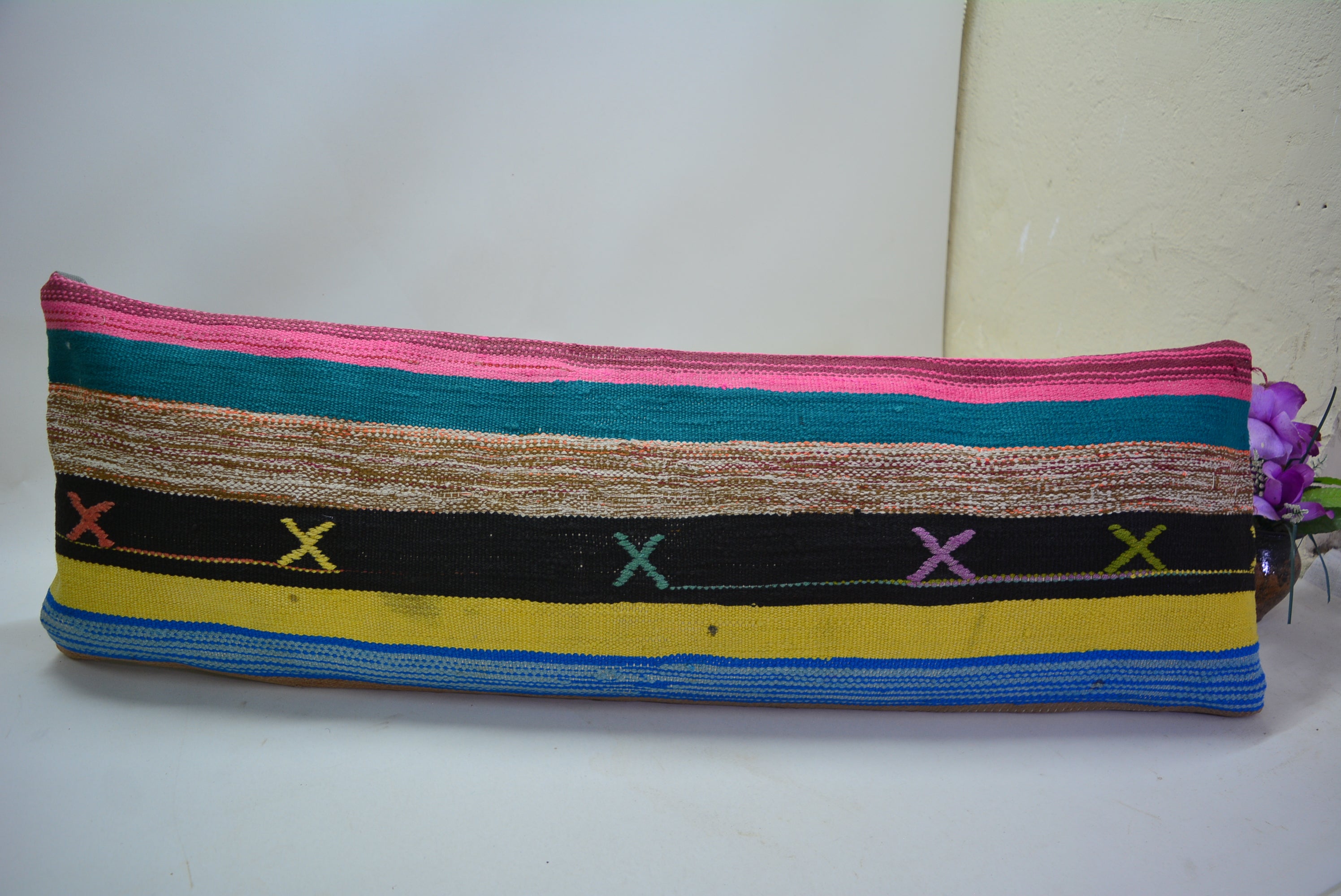 Exclusief Bohemian Stijl Kussen van Oorspronkelijk Handgeweven Kelim 30x90cm. // 12x35in.