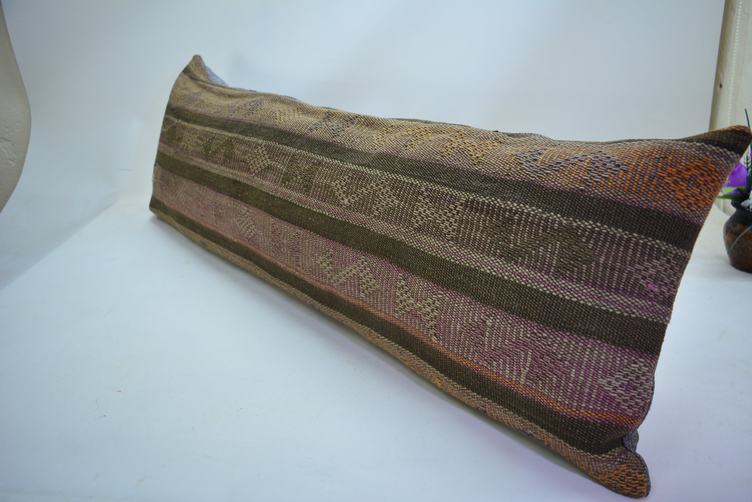 Bohemian Handgeweven Kelim Kussen 30x90cm. // 12x35in. Exclusief