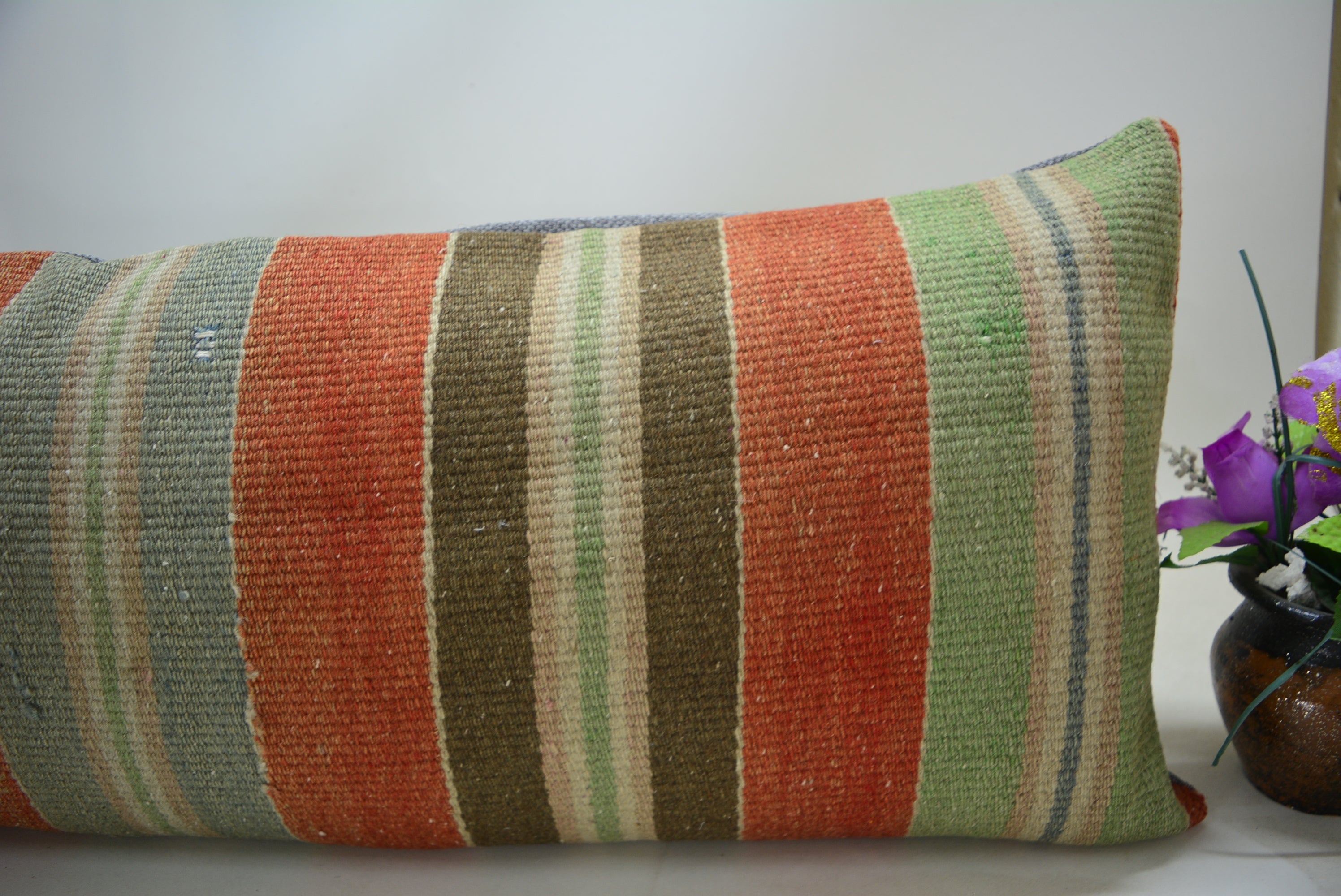Bohemian Handgeweven Kelim Kussen 30x90cm. // 12x35in. Exclusief