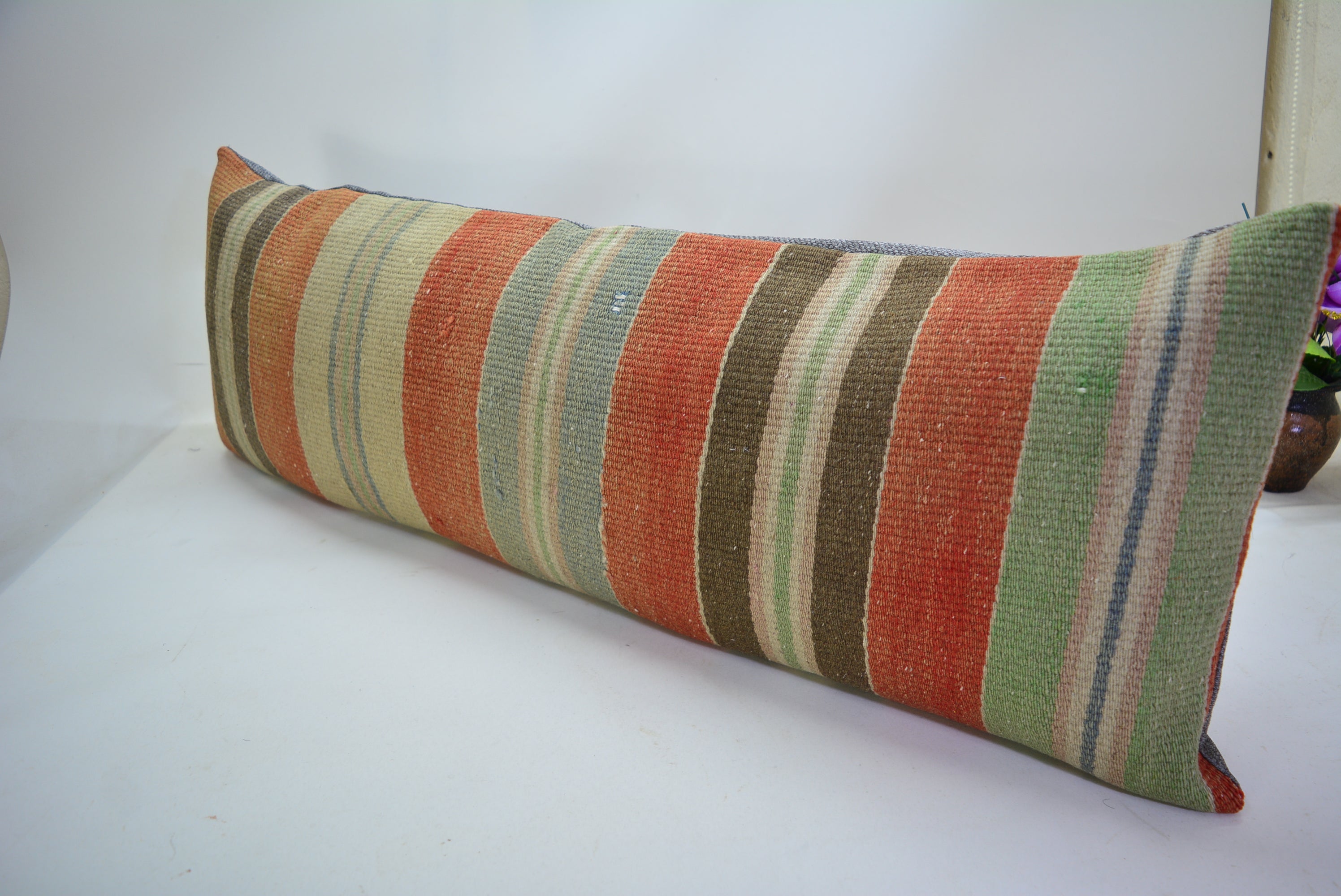 Bohemian Handgeweven Kelim Kussen 30x90cm. // 12x35in. Exclusief
