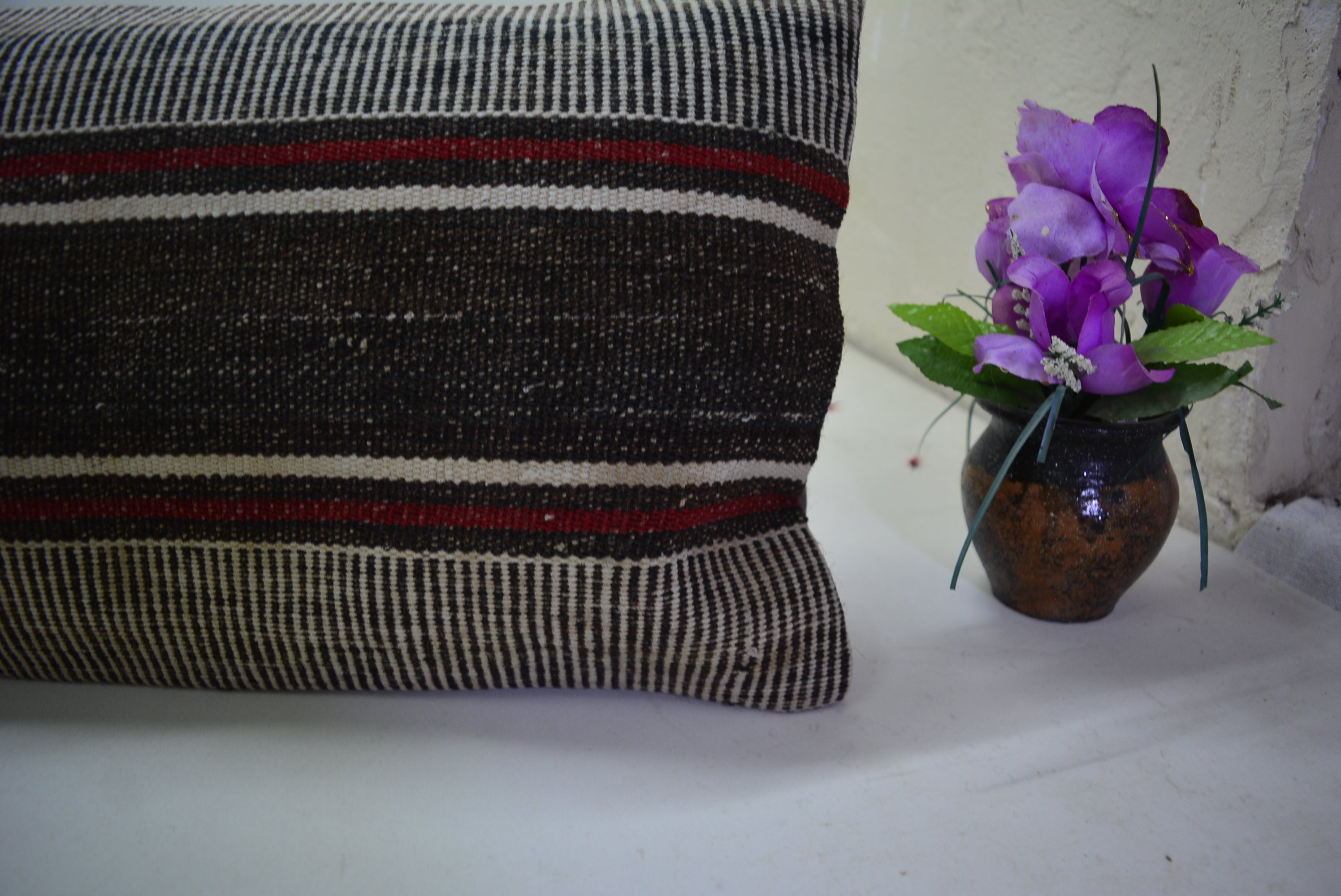 Exclusief Bohemian Stijl Kussen van Oorspronkelijk Handgeweven Kelim 30x90cm. // 12x35in.