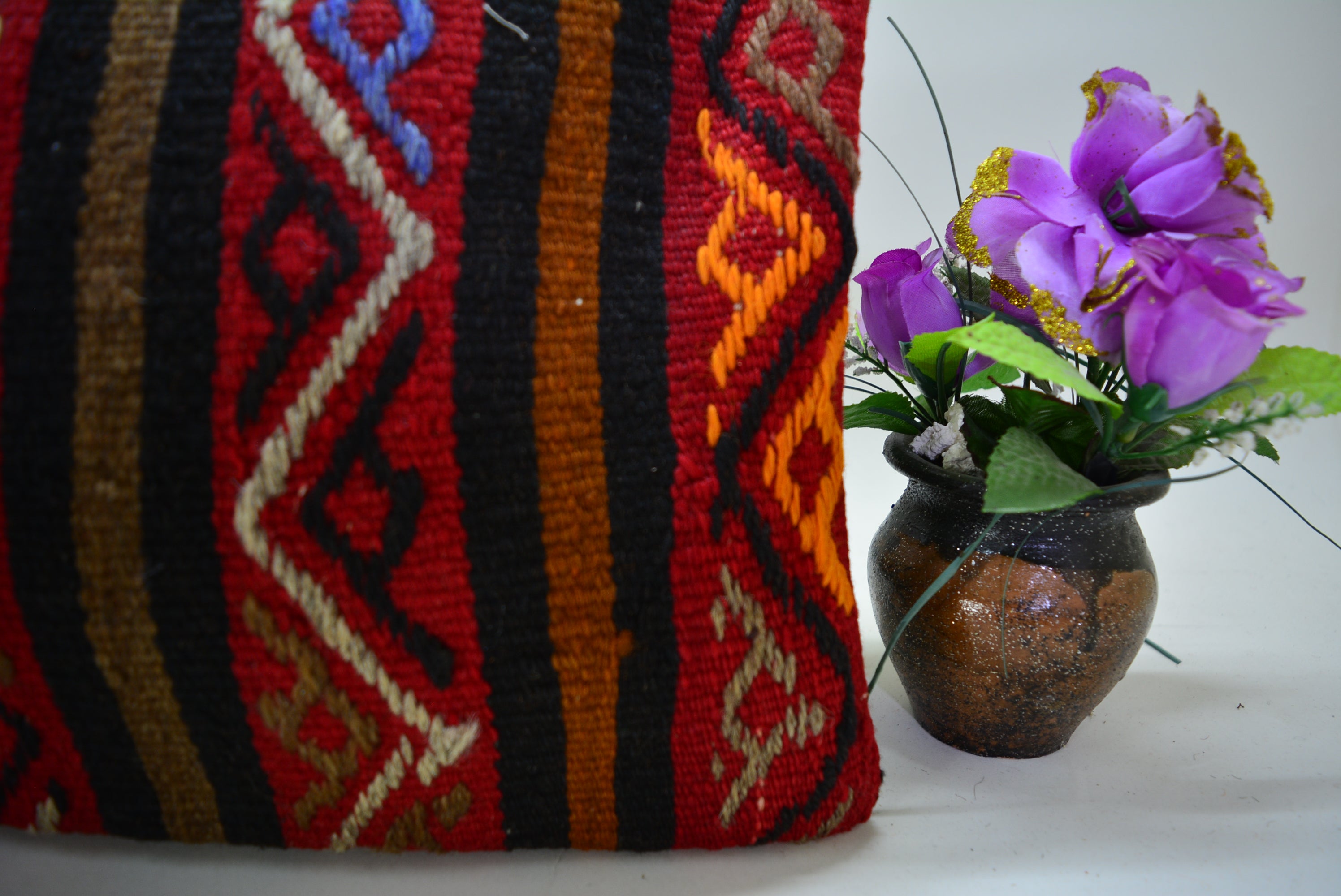 Vintage Boho Kelim Kussenhoes 30x60cm. // 12x24in.