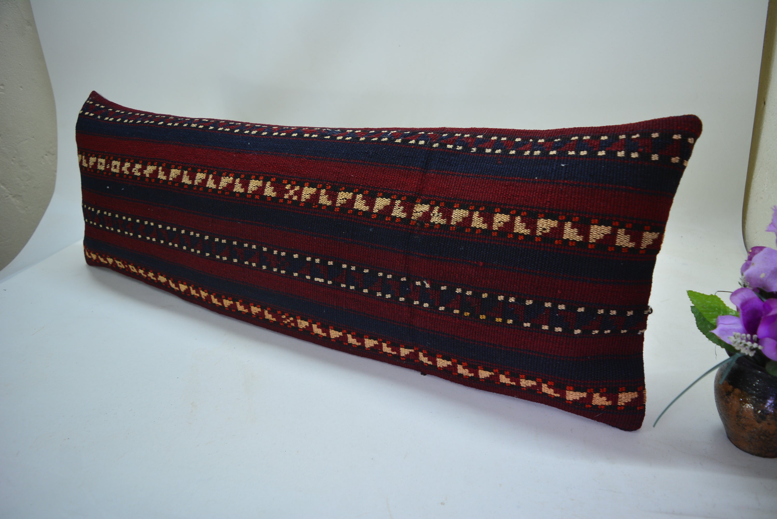 Exclusief Bohemian Stijl Kussen van Oorspronkelijk Handgeweven Kelim 30x90cm. // 12x35in.
