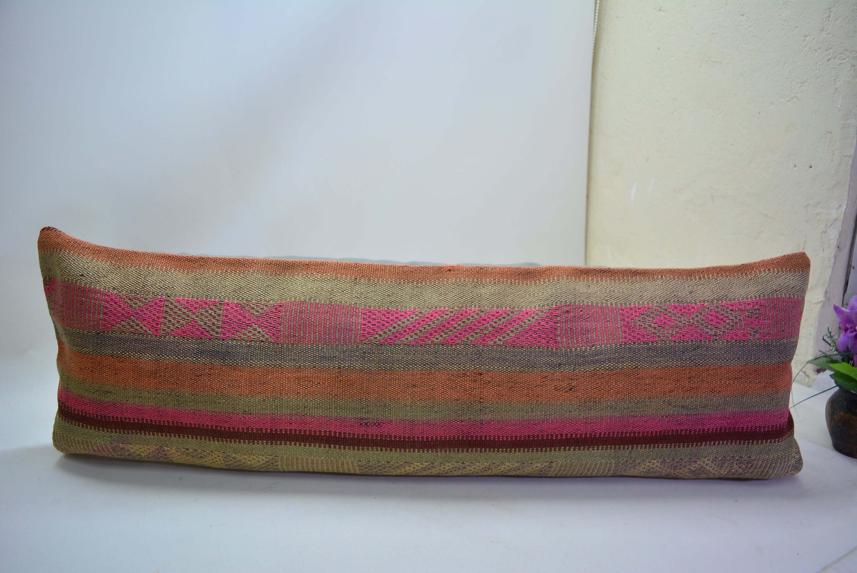 Exclusief Bohemian Stijl Kussen van Oorspronkelijk Handgeweven Kelim 30x90cm. // 12x35in.