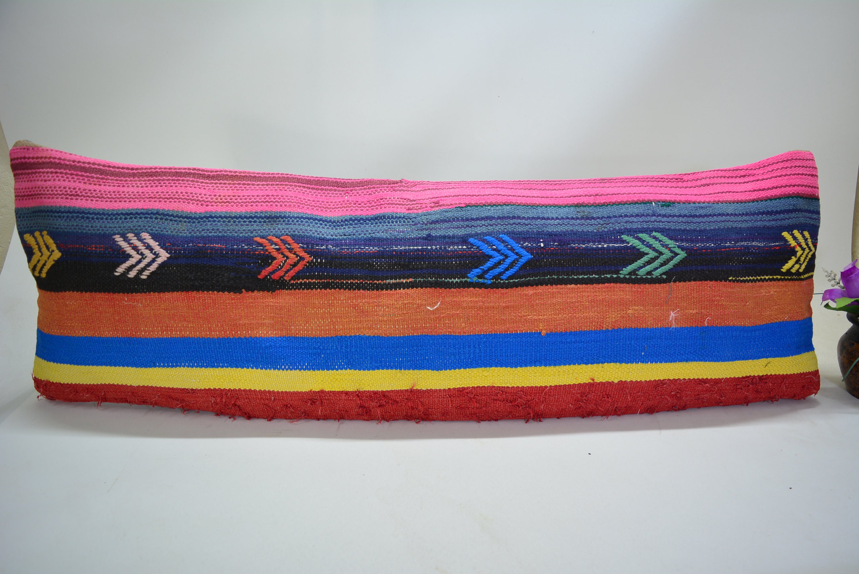 Bohemian Handgeweven Kelim Kussen 30x90cm. // 12x35in. Exclusief