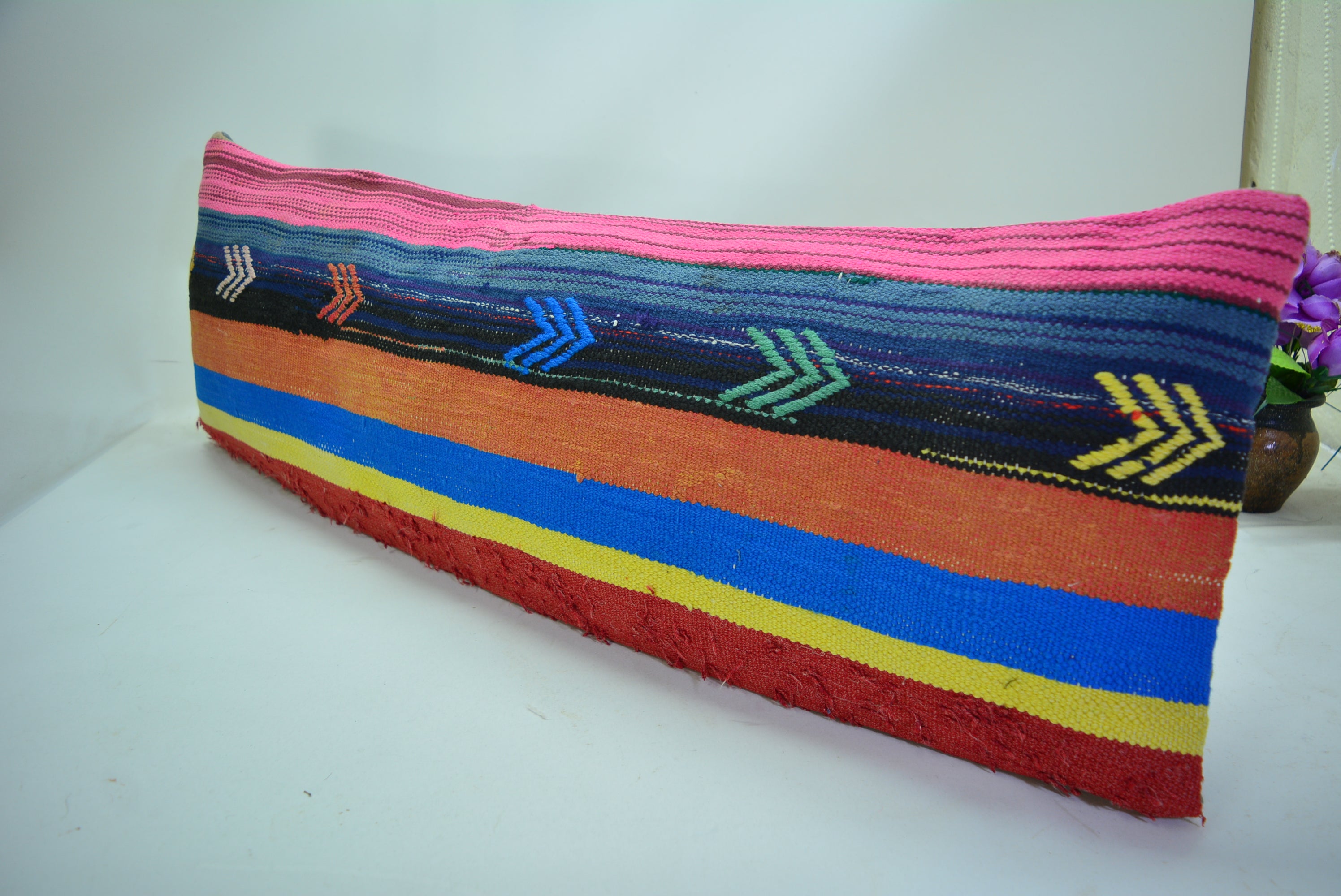 Bohemian Handgeweven Kelim Kussen 30x90cm. // 12x35in. Exclusief