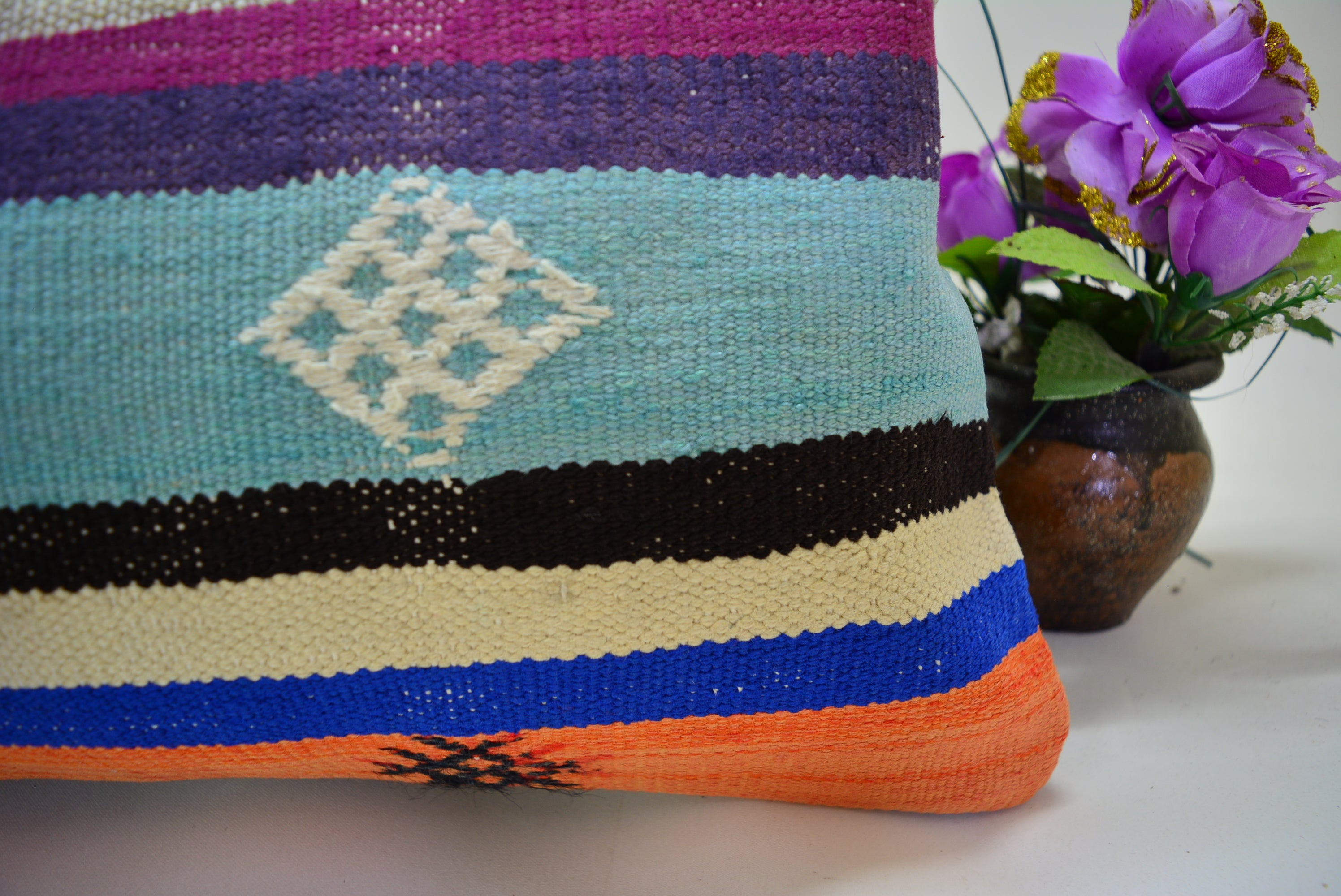 Vintage Boho Kelim Kussenhoes 30x60cm. // 12x24in.