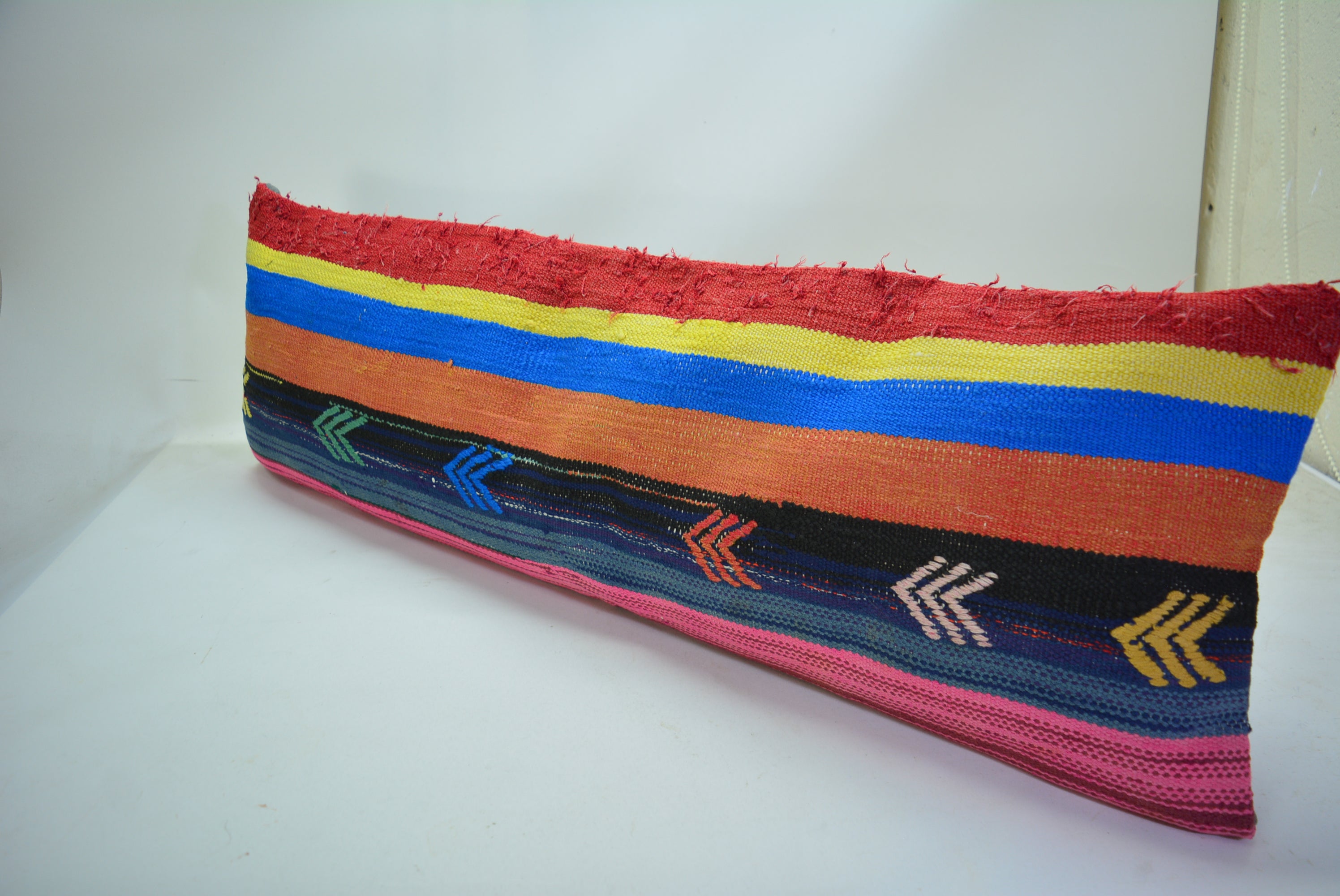 Bohemian Handgeweven Kelim Kussen 30x90cm. // 12x35in. Exclusief