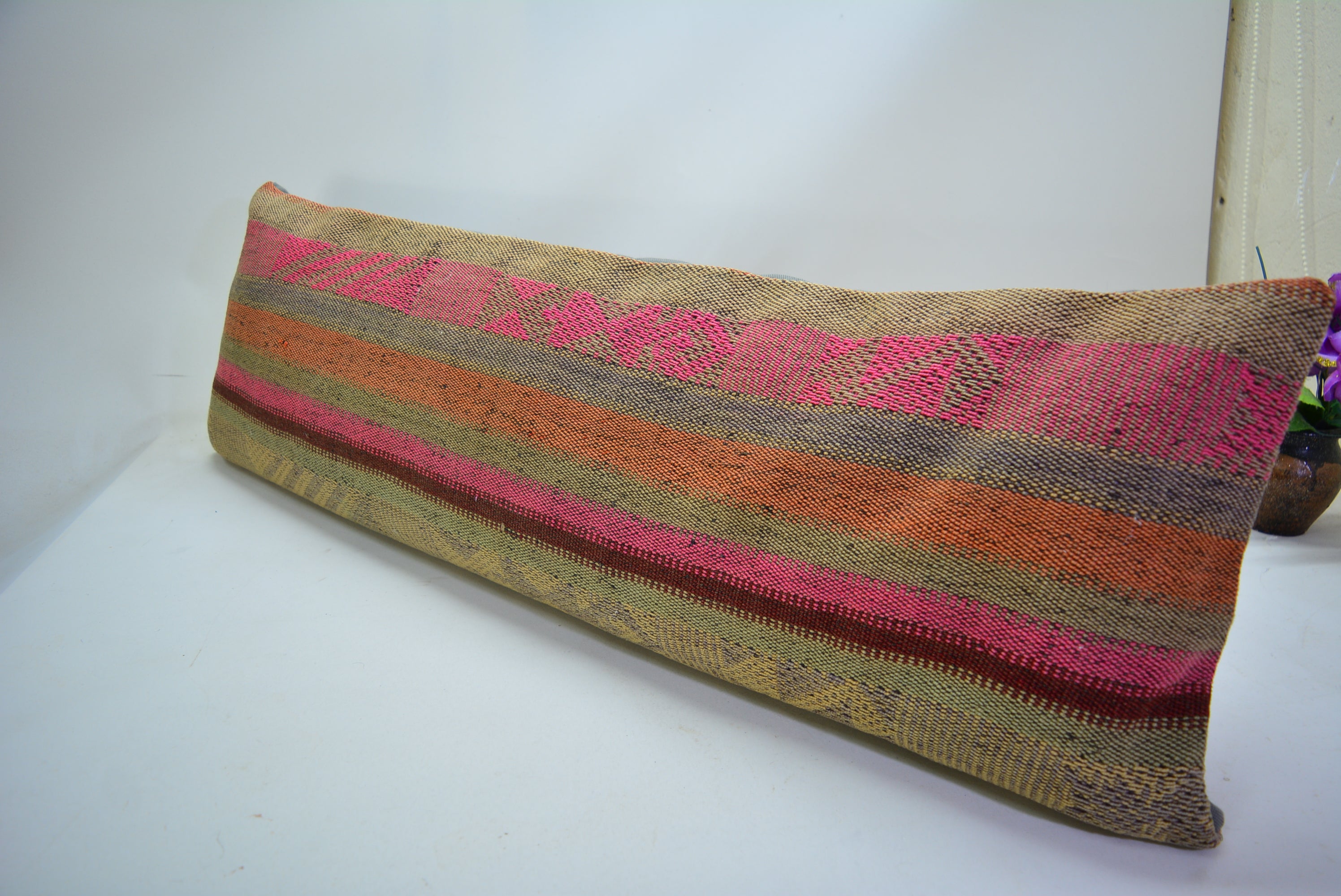 Authentiek Kelim Sierkussen 30x90cm. // 12x35in. Met de Hand Gemaakt uit Originele Tapijten