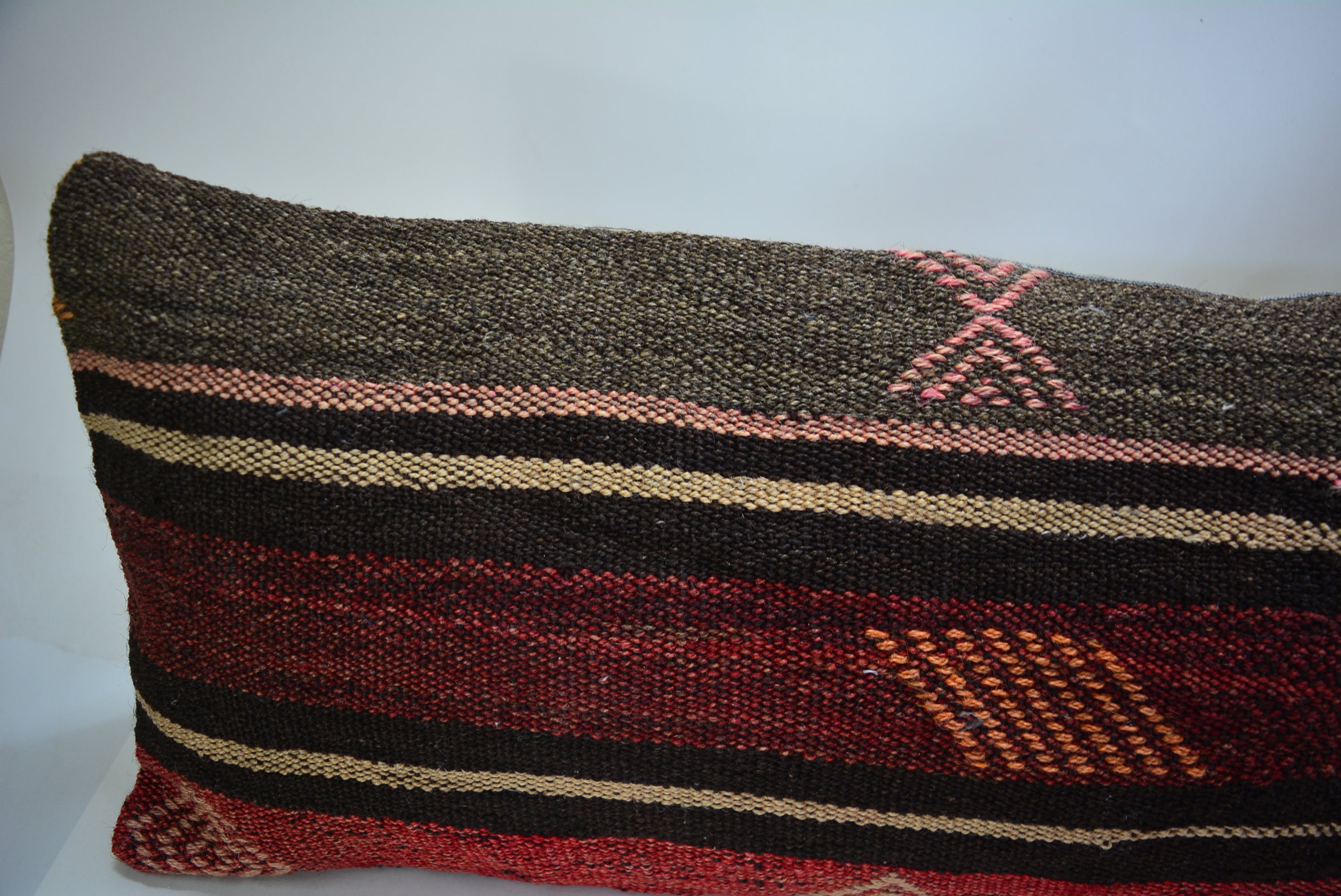 Authentiek Kelim Sierkussen 30x90cm. // 12x35in. Met de Hand Gemaakt uit Originele Tapijten