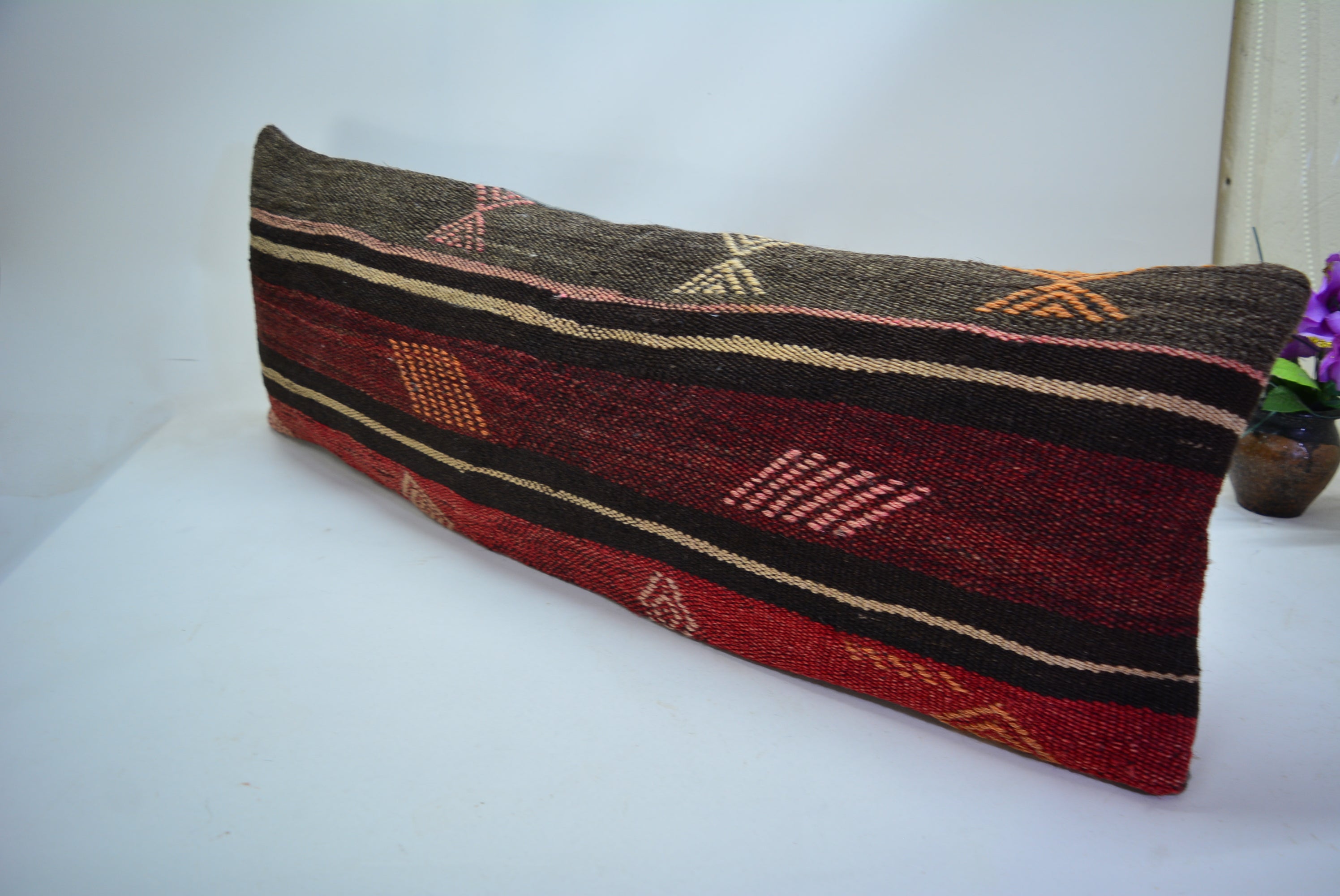 Authentiek Kelim Sierkussen 30x90cm. // 12x35in. Met de Hand Gemaakt uit Originele Tapijten