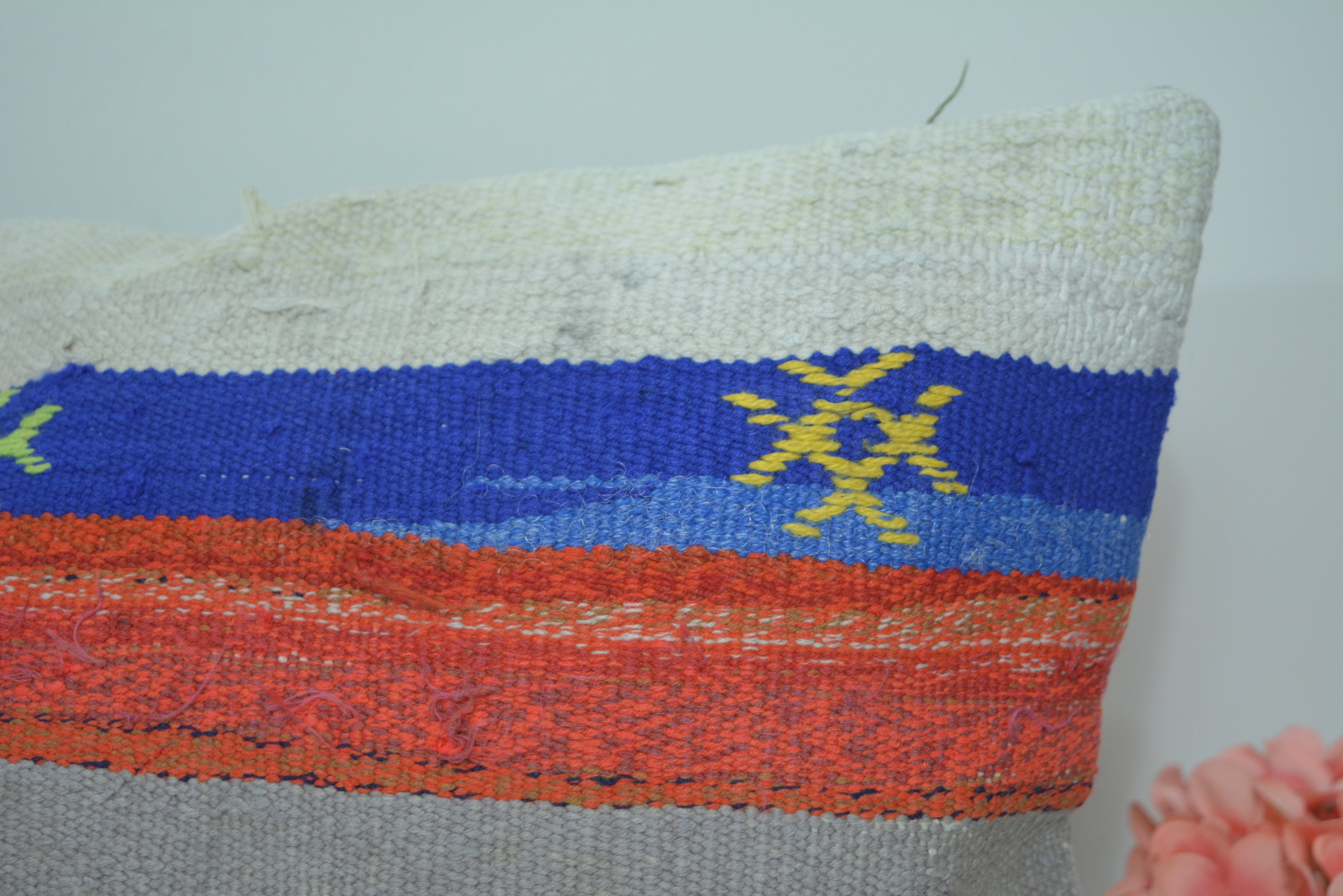 Authentiek Kelim Sierkussen 30x50cm. // 12x20in. Met de Hand Gemaakt uit Originele Tapijten