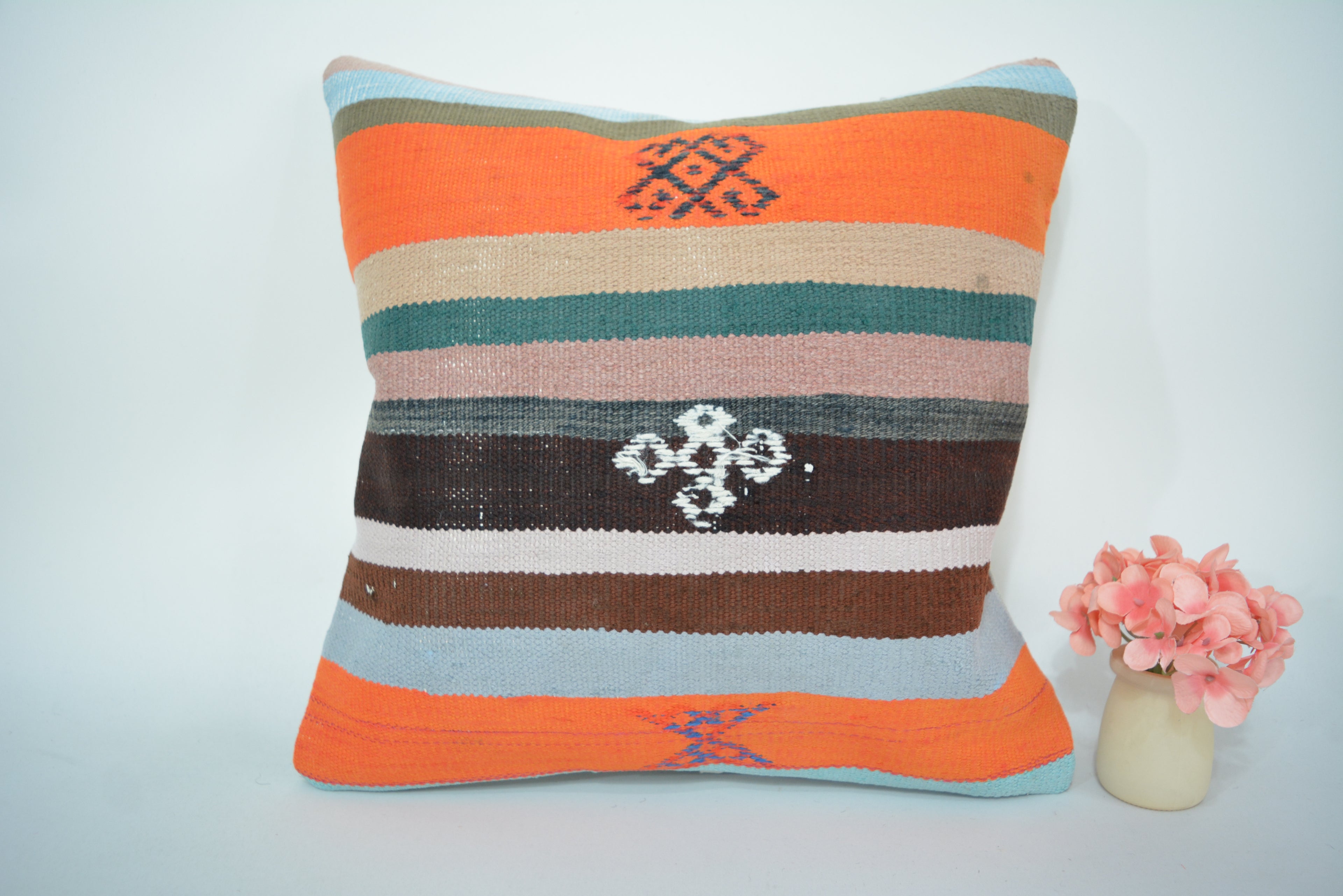 Exclusieve Boho Stijl Kelim Kussenhoes 40x40cm. // 16x16in.