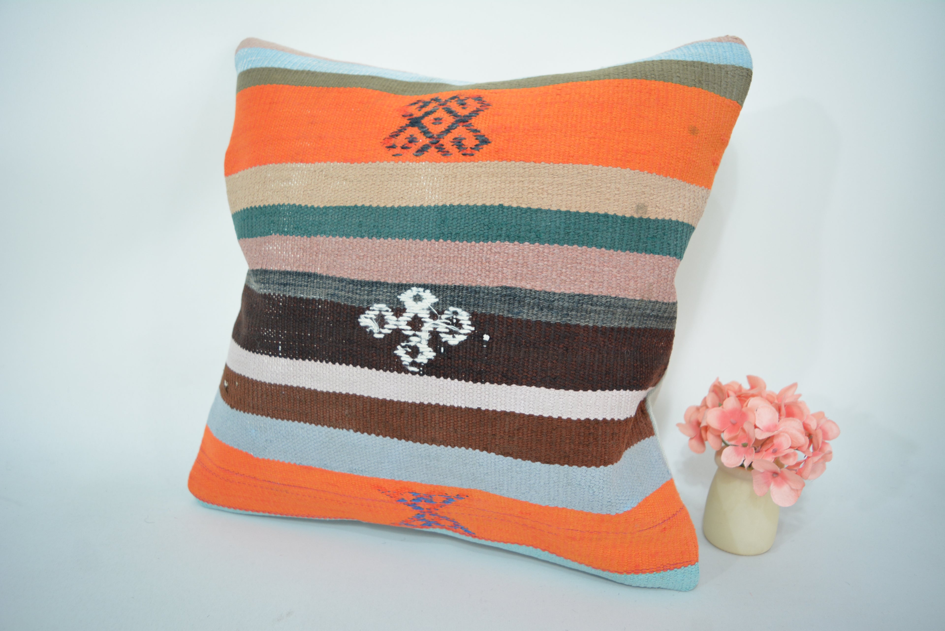 Exclusieve Boho Stijl Kelim Kussenhoes 40x40cm. // 16x16in.