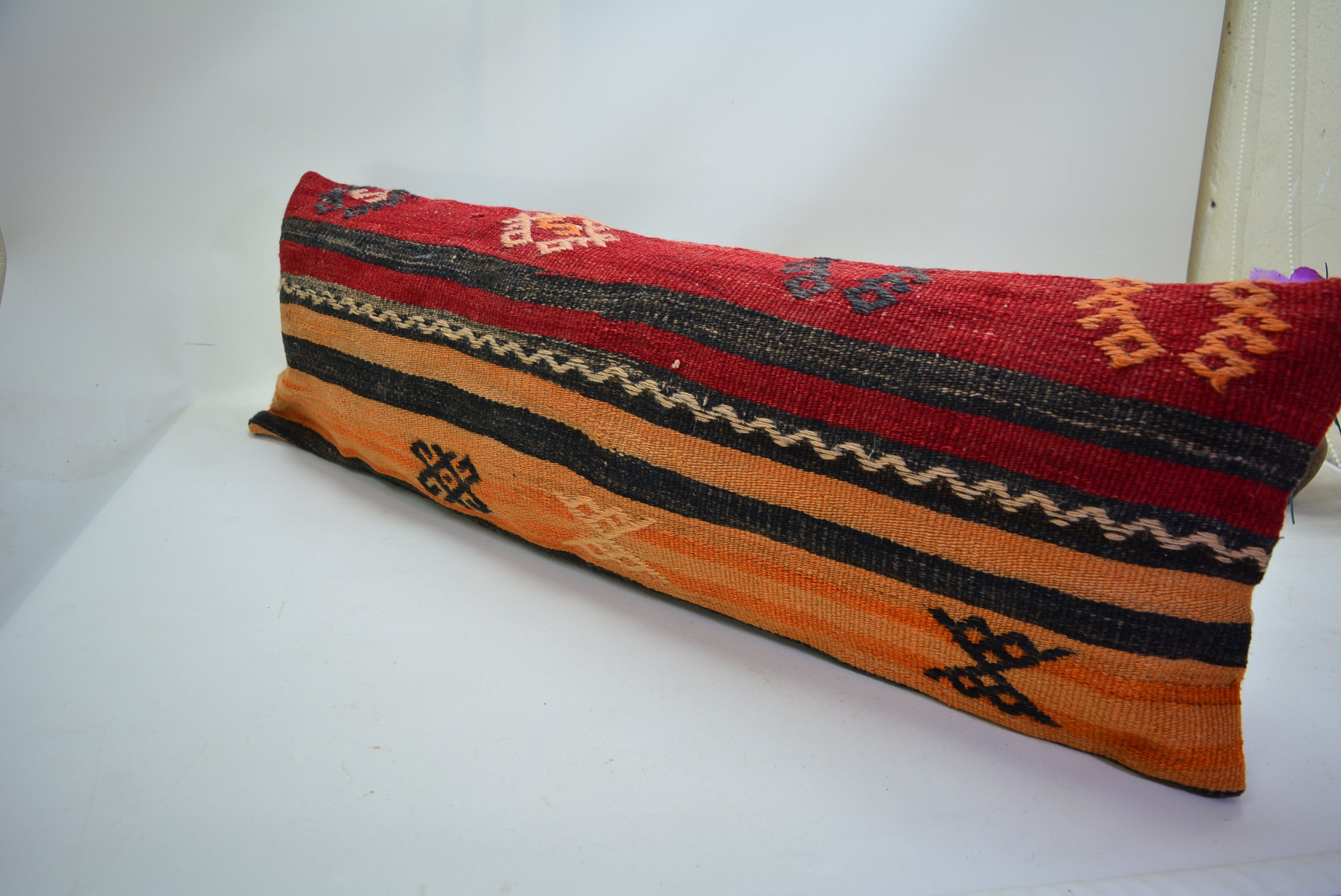 Authentiek Kelim Sierkussen 30x90cm. // 12x35in. Met de Hand Gemaakt uit Originele Tapijten