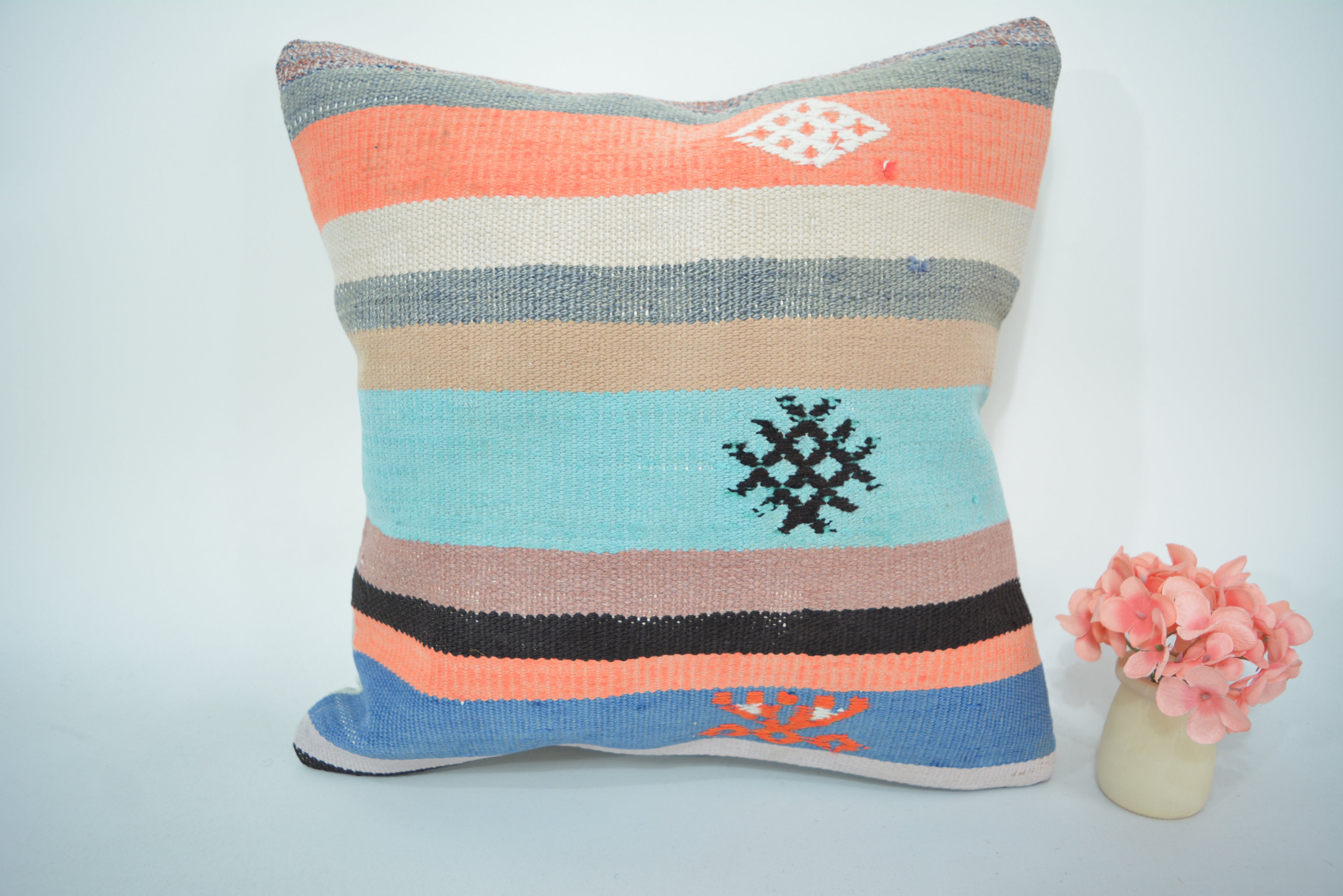 Exclusieve Boho Stijl Kelim Kussenhoes 40x40cm. // 16x16in.