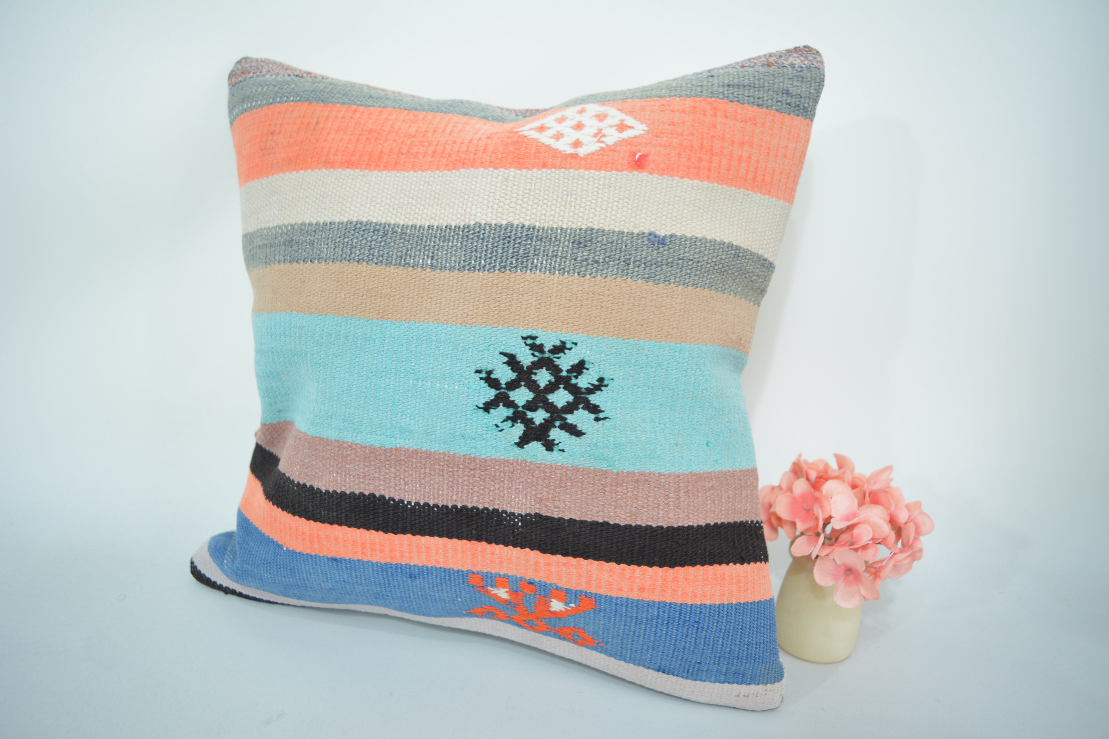Exclusieve Boho Stijl Kelim Kussenhoes 40x40cm. // 16x16in.