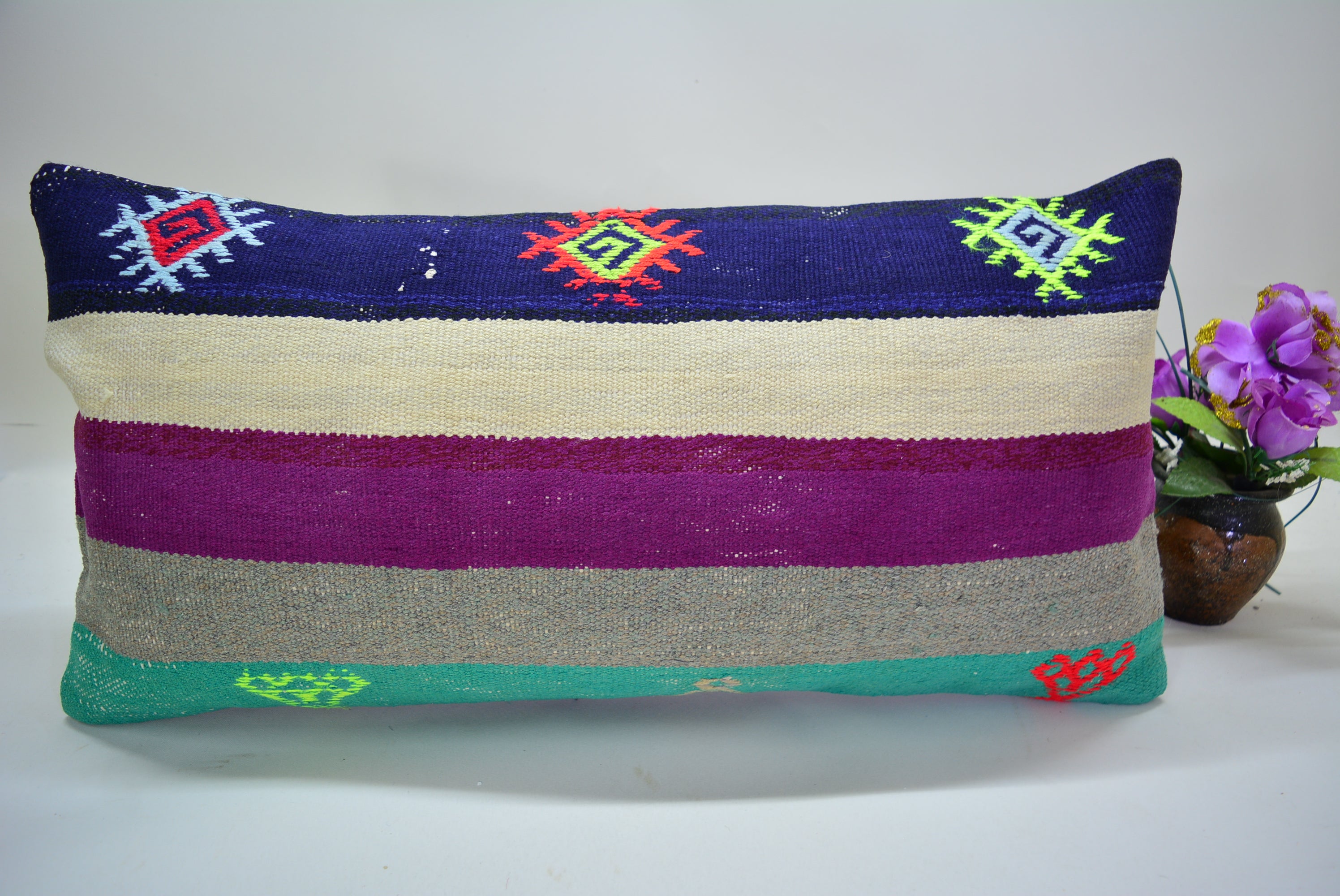 Vintage Boho Kelim Kussenhoes 30x60cm. // 12x24in.
