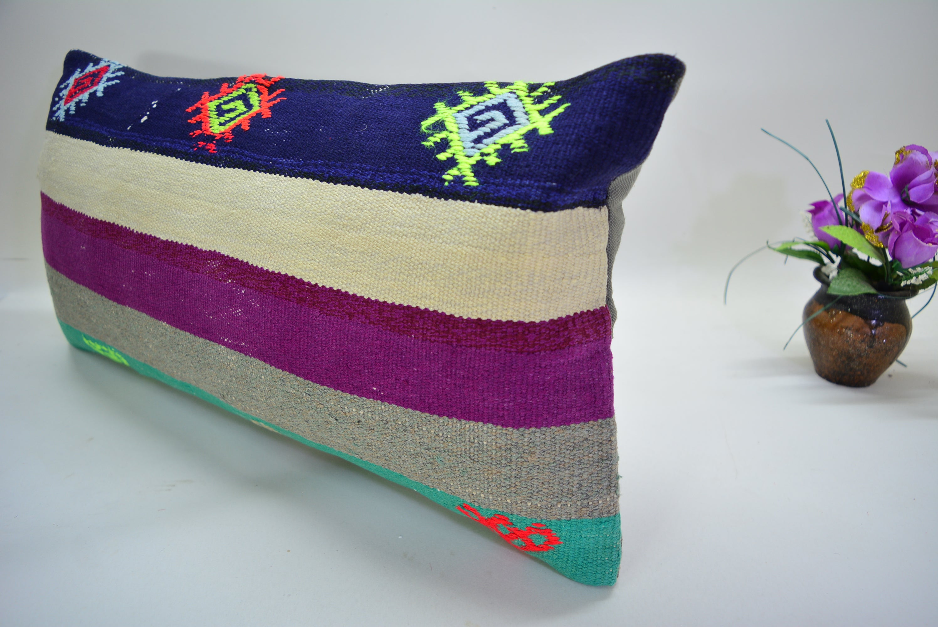 Vintage Boho Kelim Kussenhoes 30x60cm. // 12x24in.