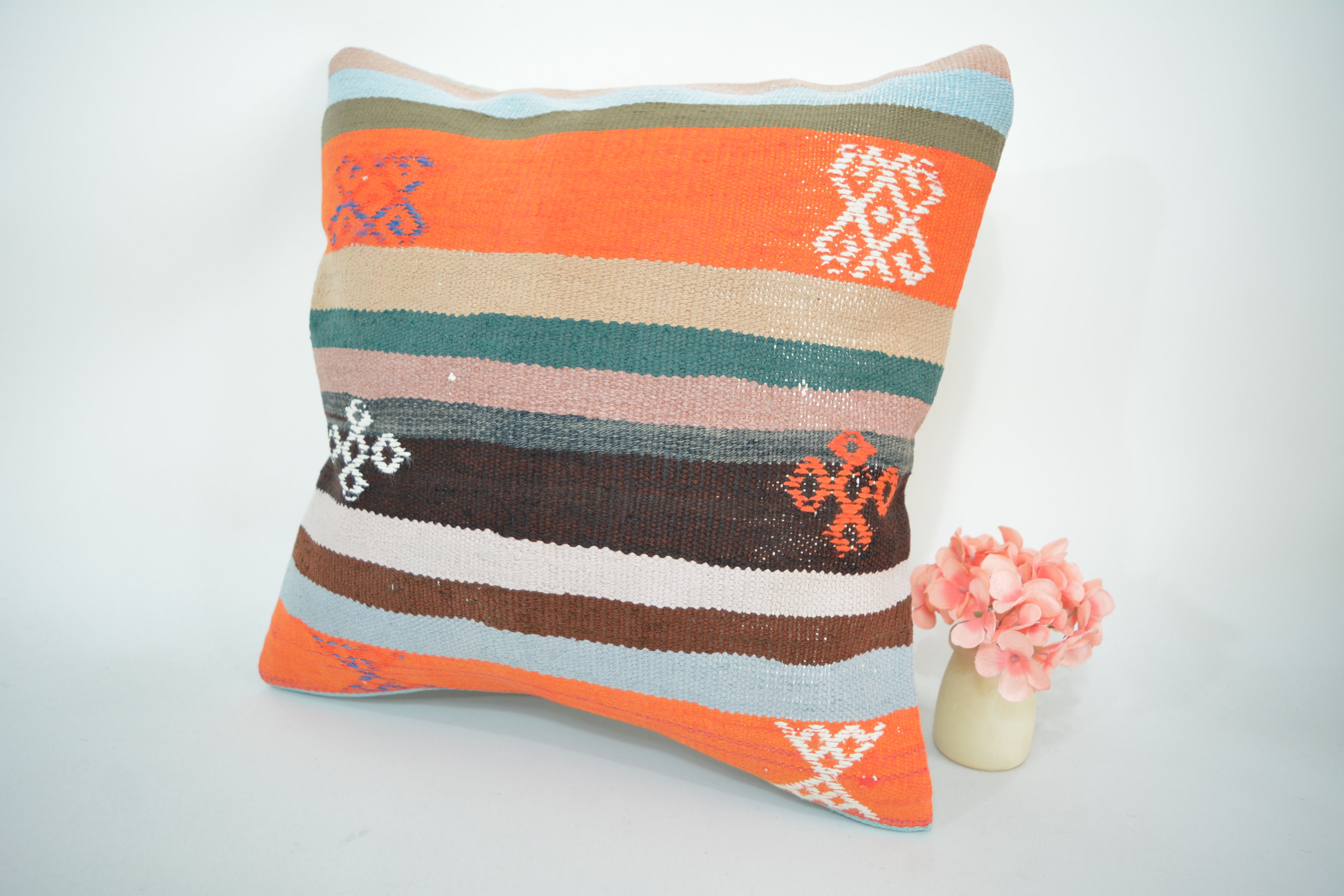 Exclusieve Boho Stijl Kelim Kussenhoes 40x40cm. // 16x16in.