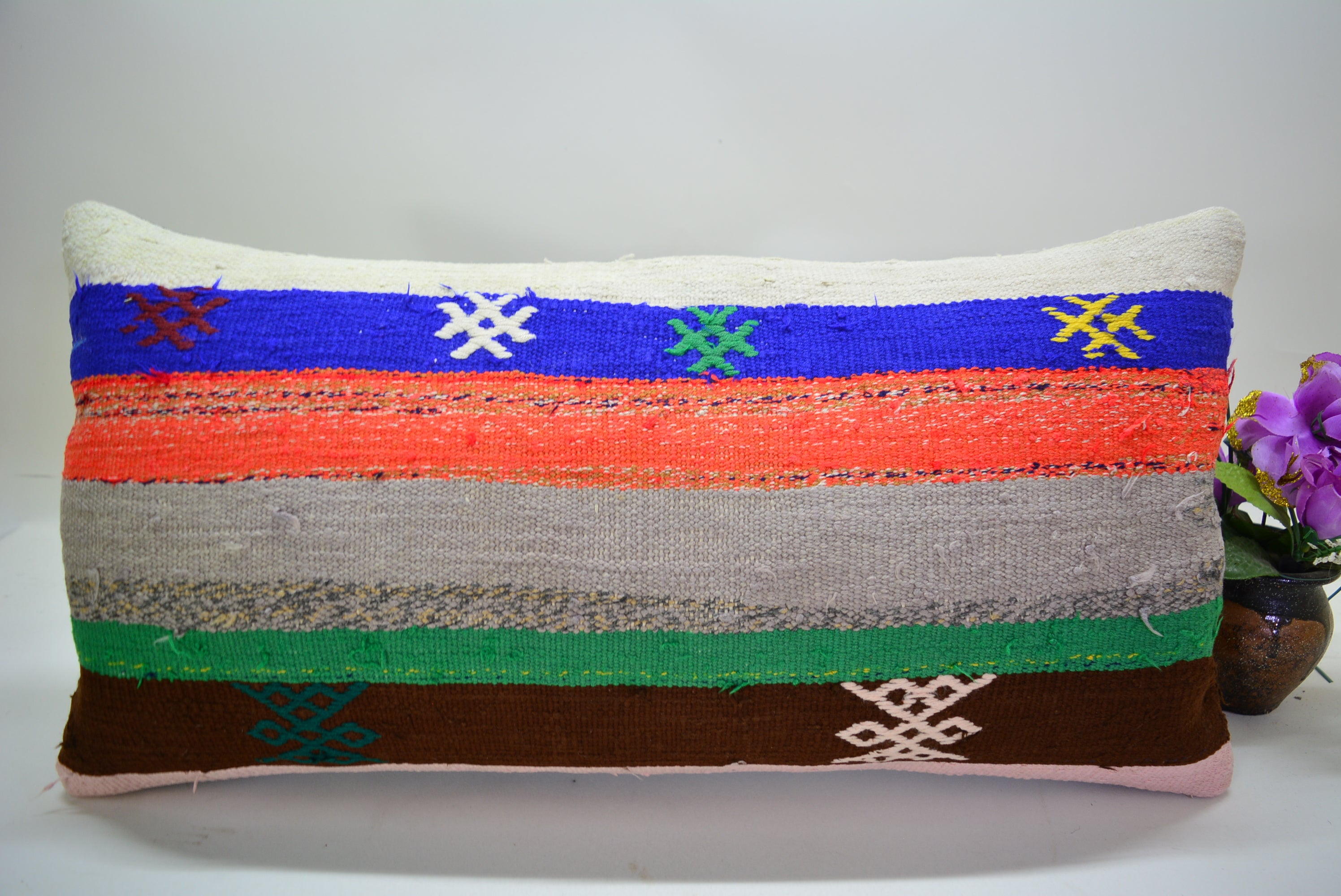 Vintage Boho Kelim Kussenhoes 30x60cm. // 12x24in.