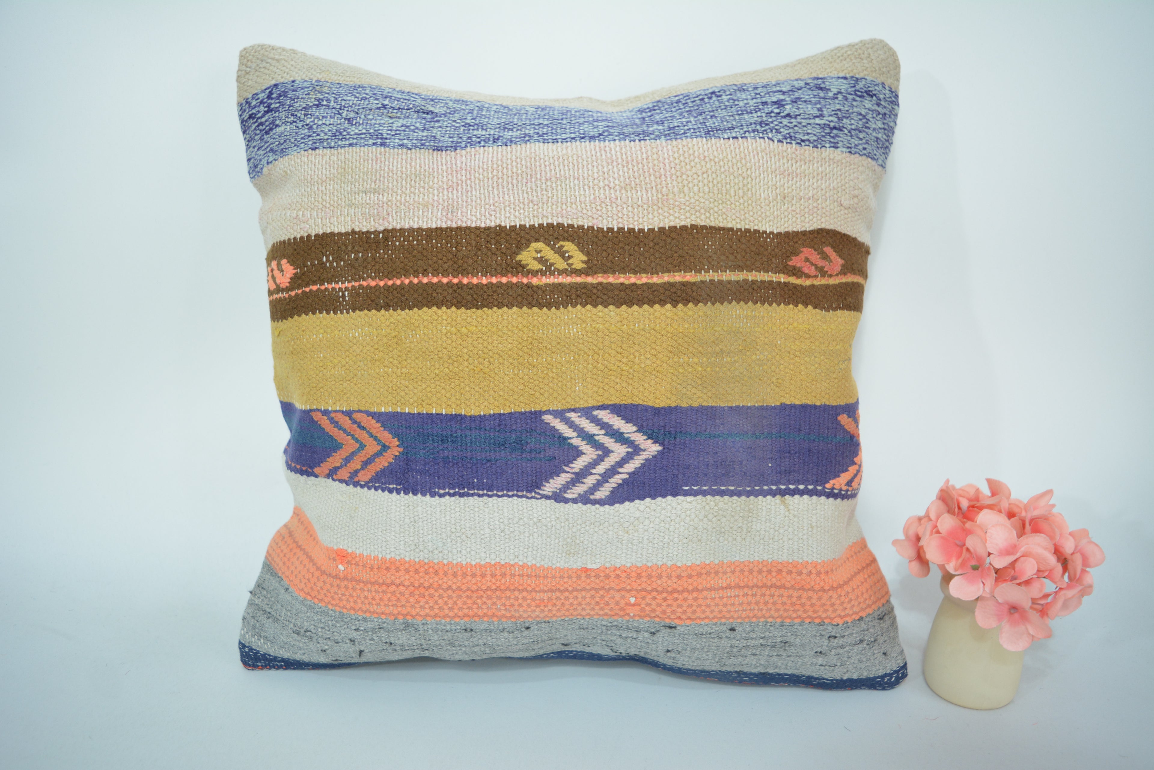 Exclusieve Boho Stijl Kelim Kussenhoes 40x40cm. // 16x16in.
