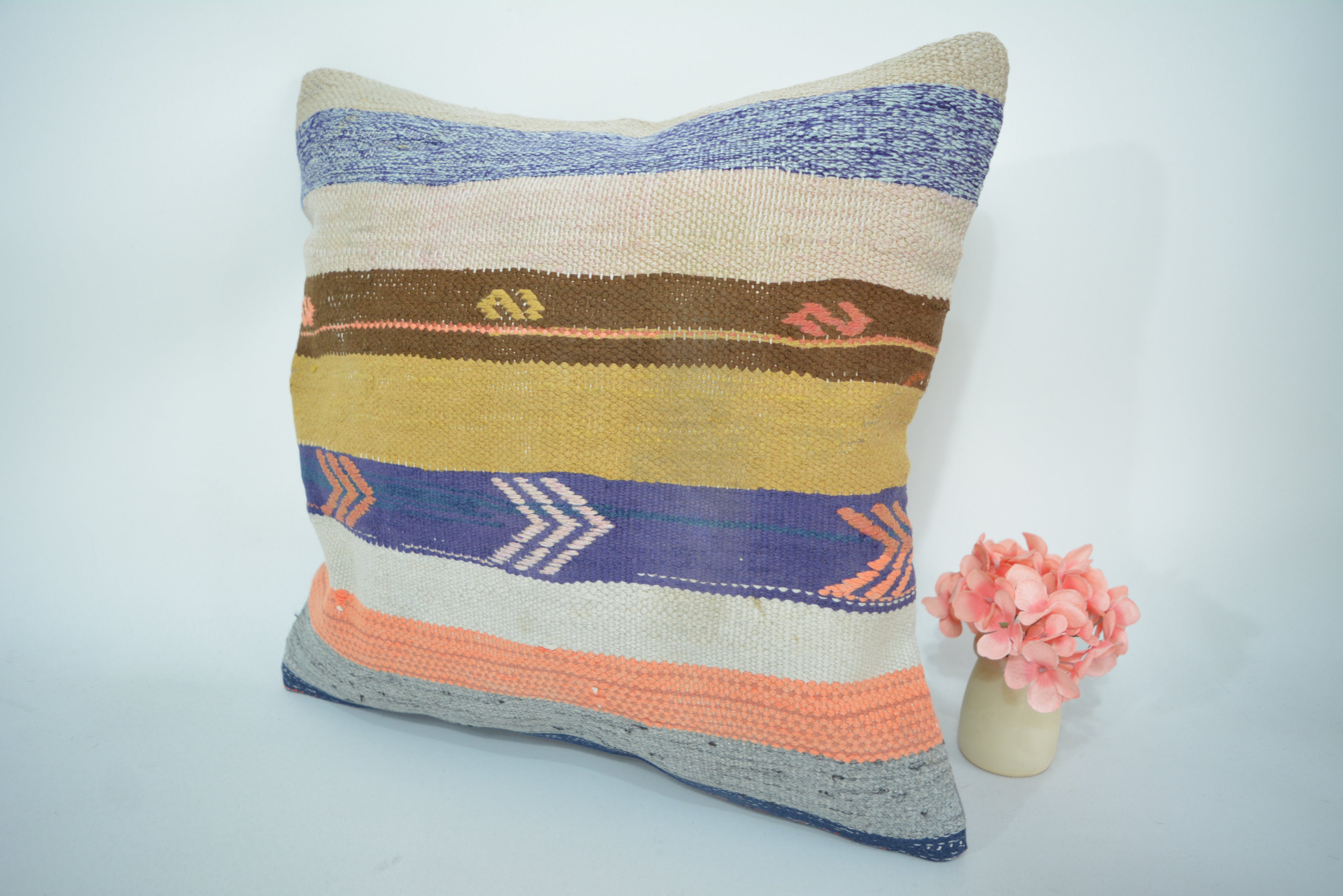 Exclusieve Boho Stijl Kelim Kussenhoes 40x40cm. // 16x16in.
