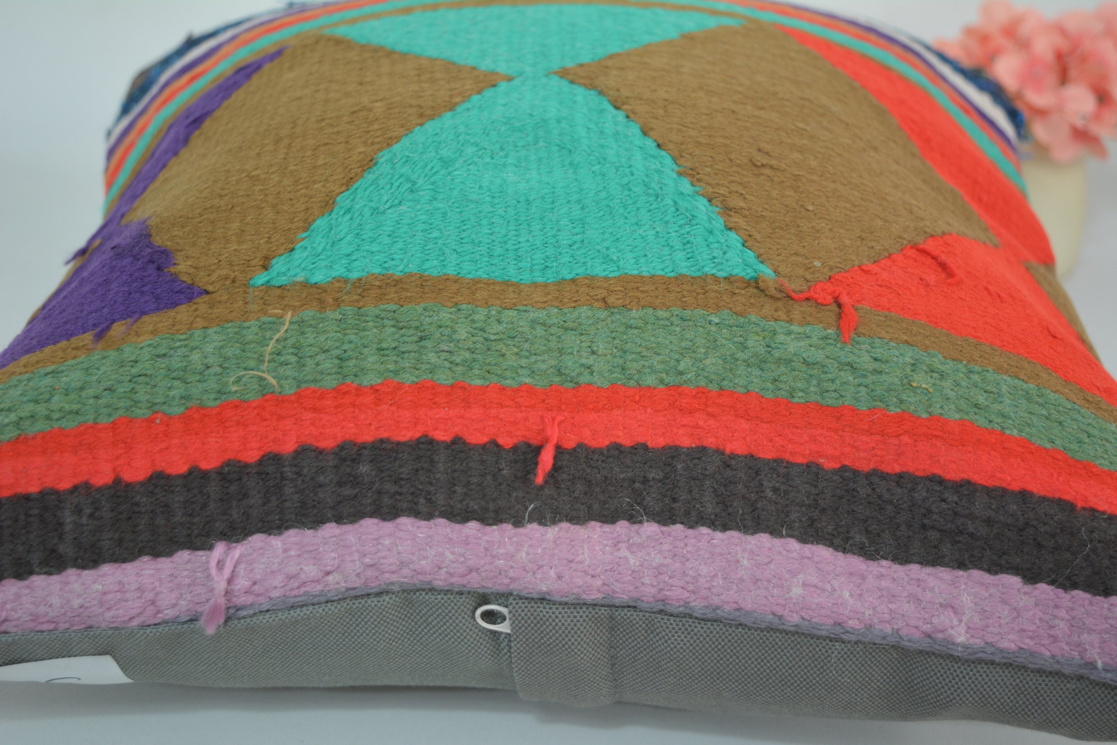 Exclusieve Boho Stijl Kelim Kussenhoes 40x40cm. // 16x16in.