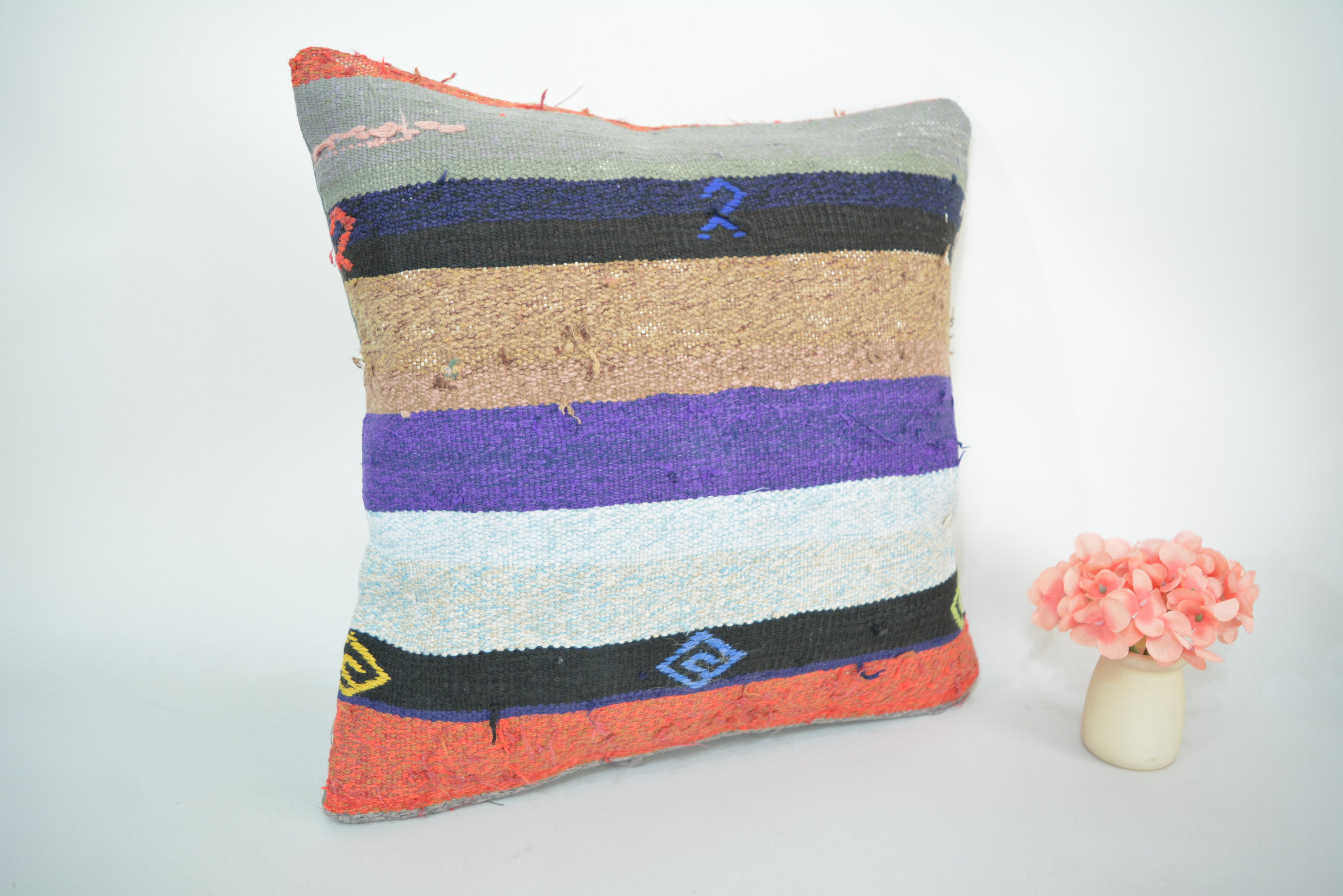 Exclusieve Boho Stijl Kelim Kussenhoes 40x40cm. // 16x16in.