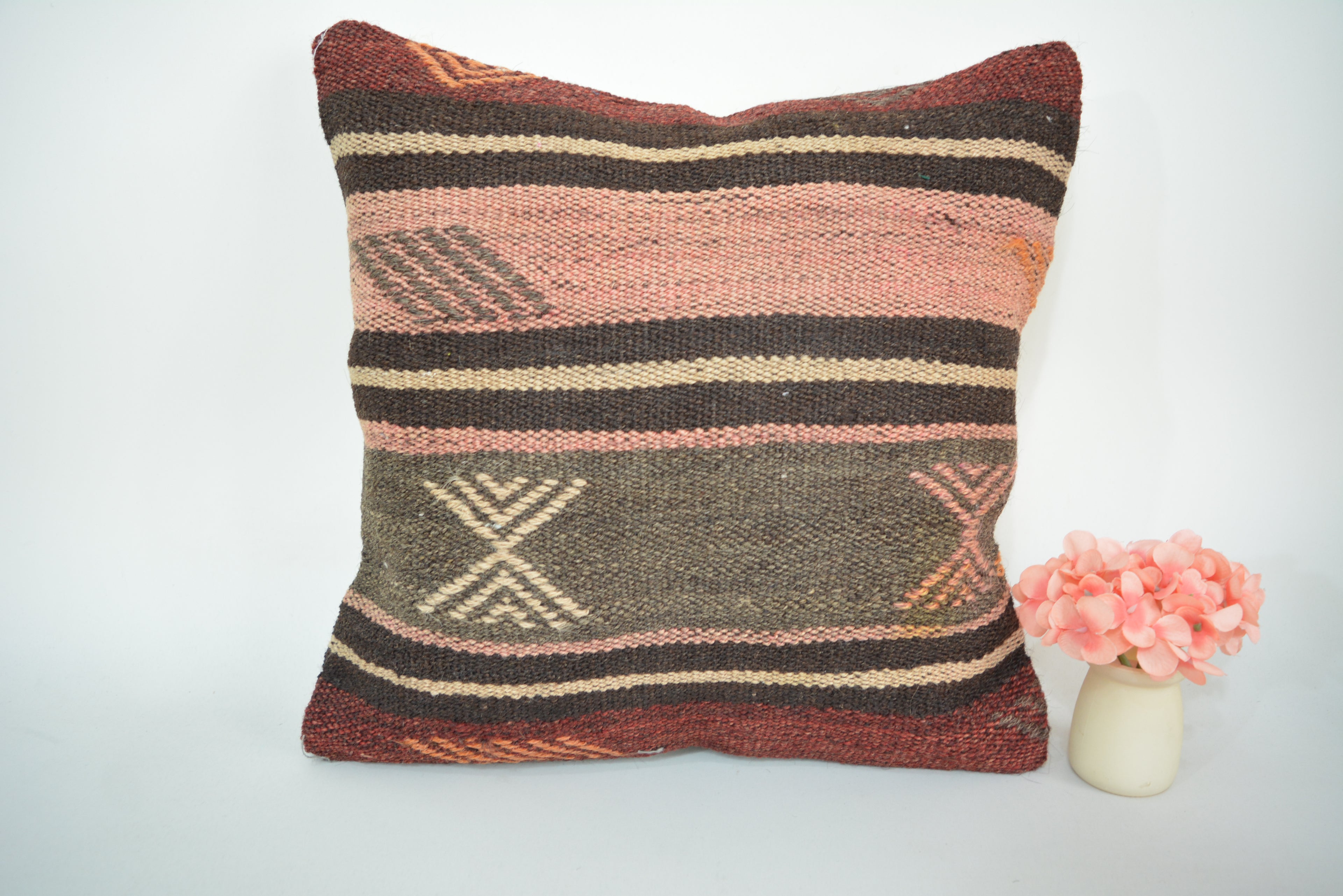 Exclusieve Boho Stijl Kelim Kussenhoes 40x40cm. // 16x16in.
