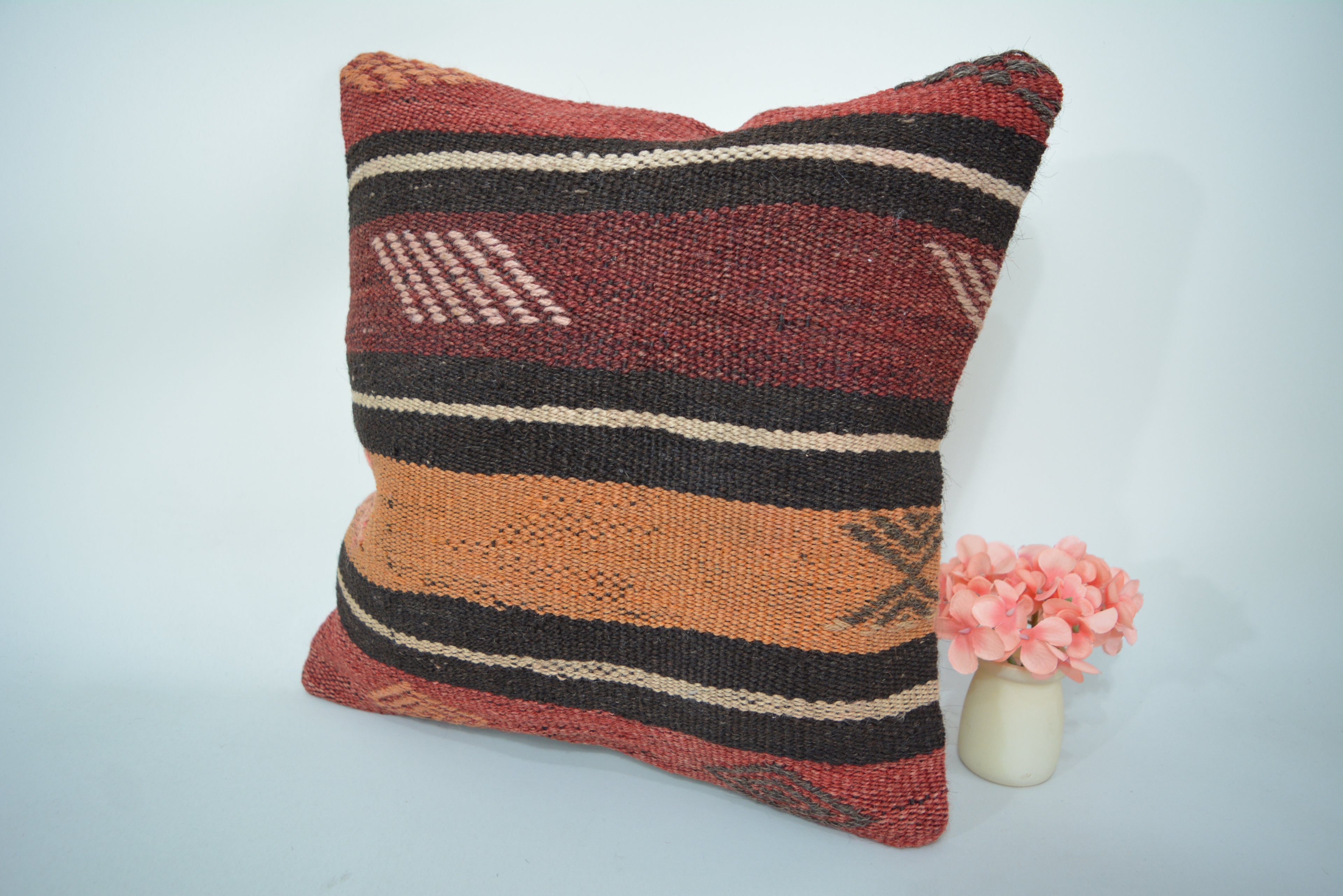 Exclusieve Boho Stijl Kelim Kussenhoes 40x40cm. // 16x16in.