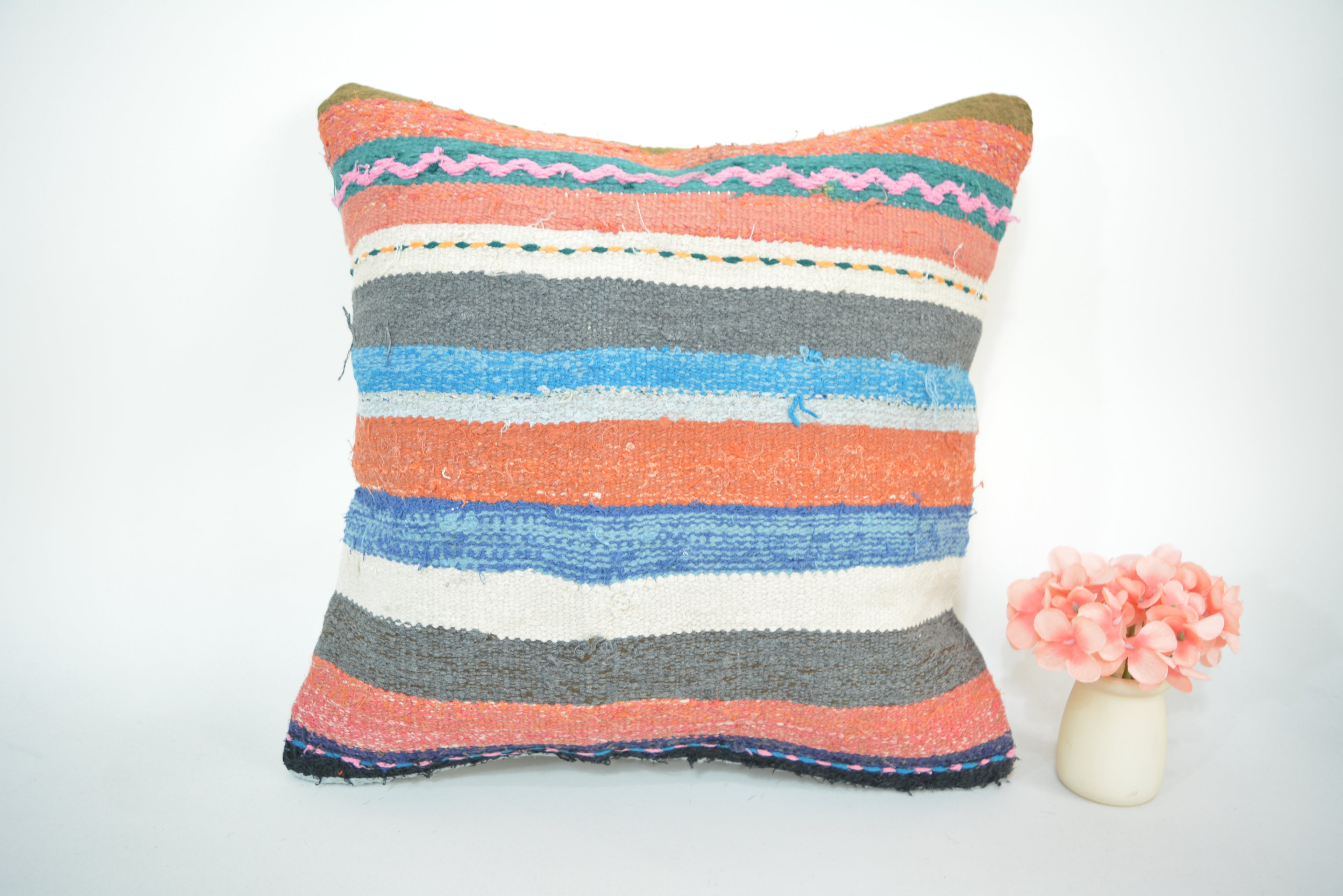 Exclusieve Boho Stijl Kelim Kussenhoes 40x40cm. // 16x16in.